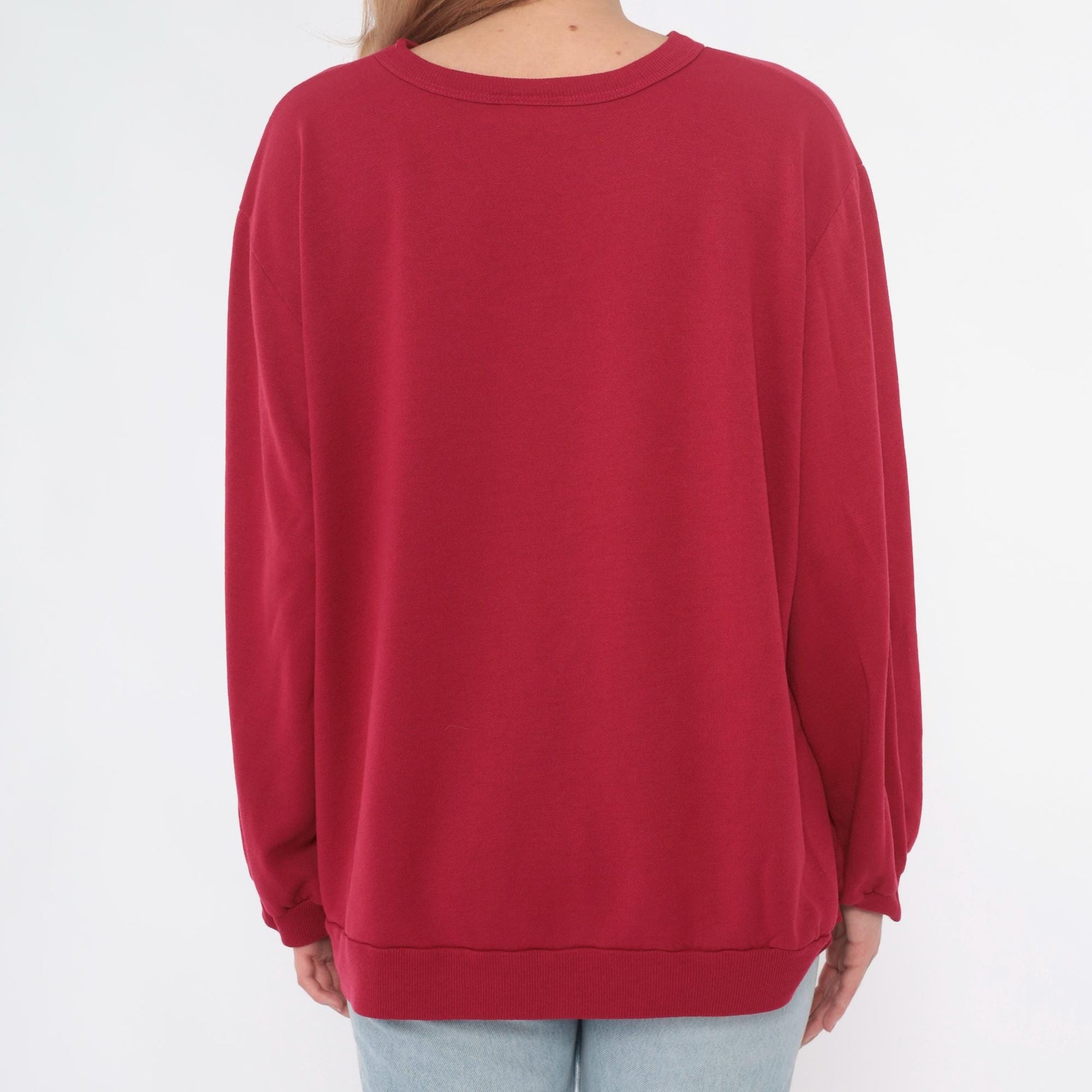 90s Hot Pink Floral Snowflake Embroidered Sweatshirt Crewneck Extra Large XXL