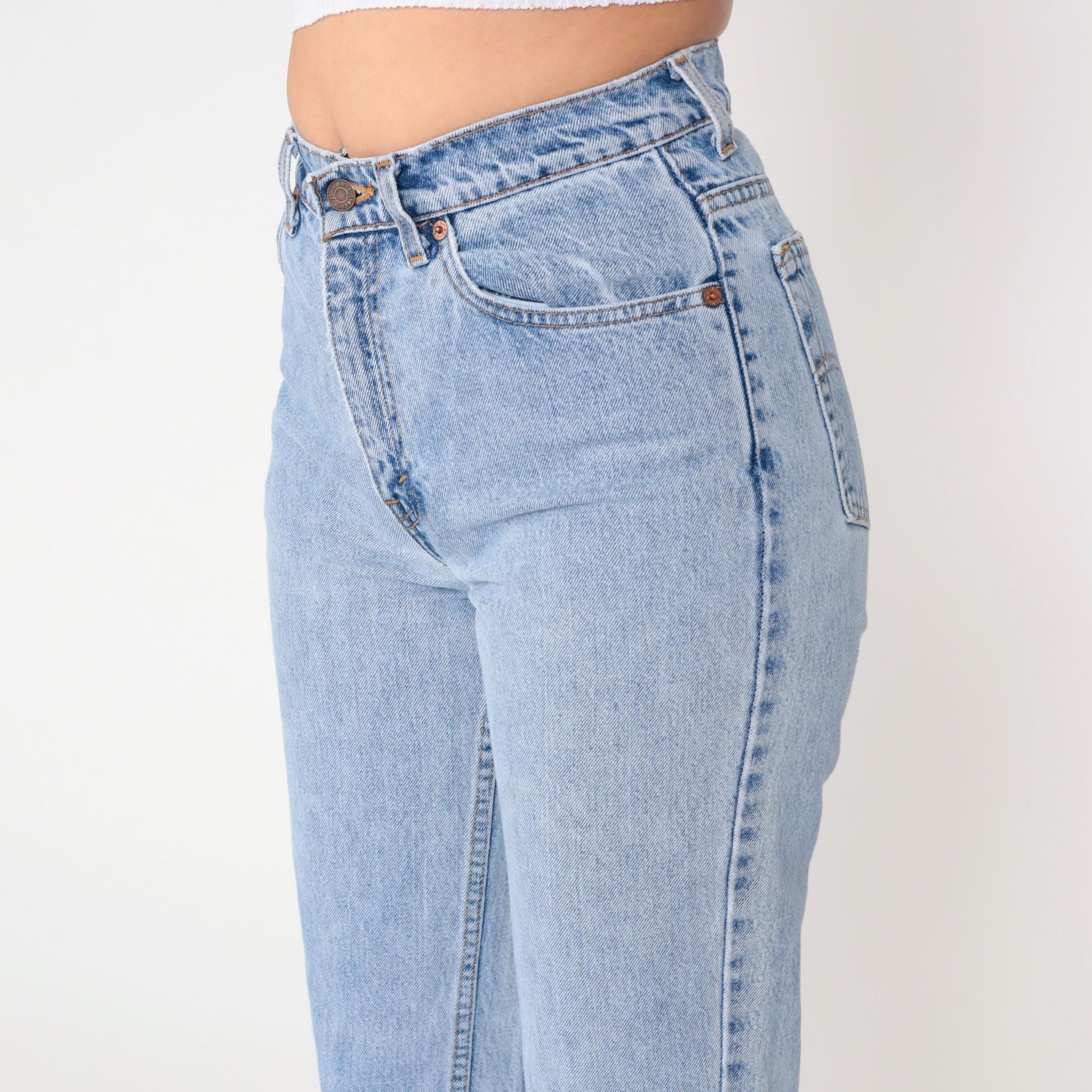 Levi's 521 90s Light Wash High Waisted Straight Leg Jeans Medium