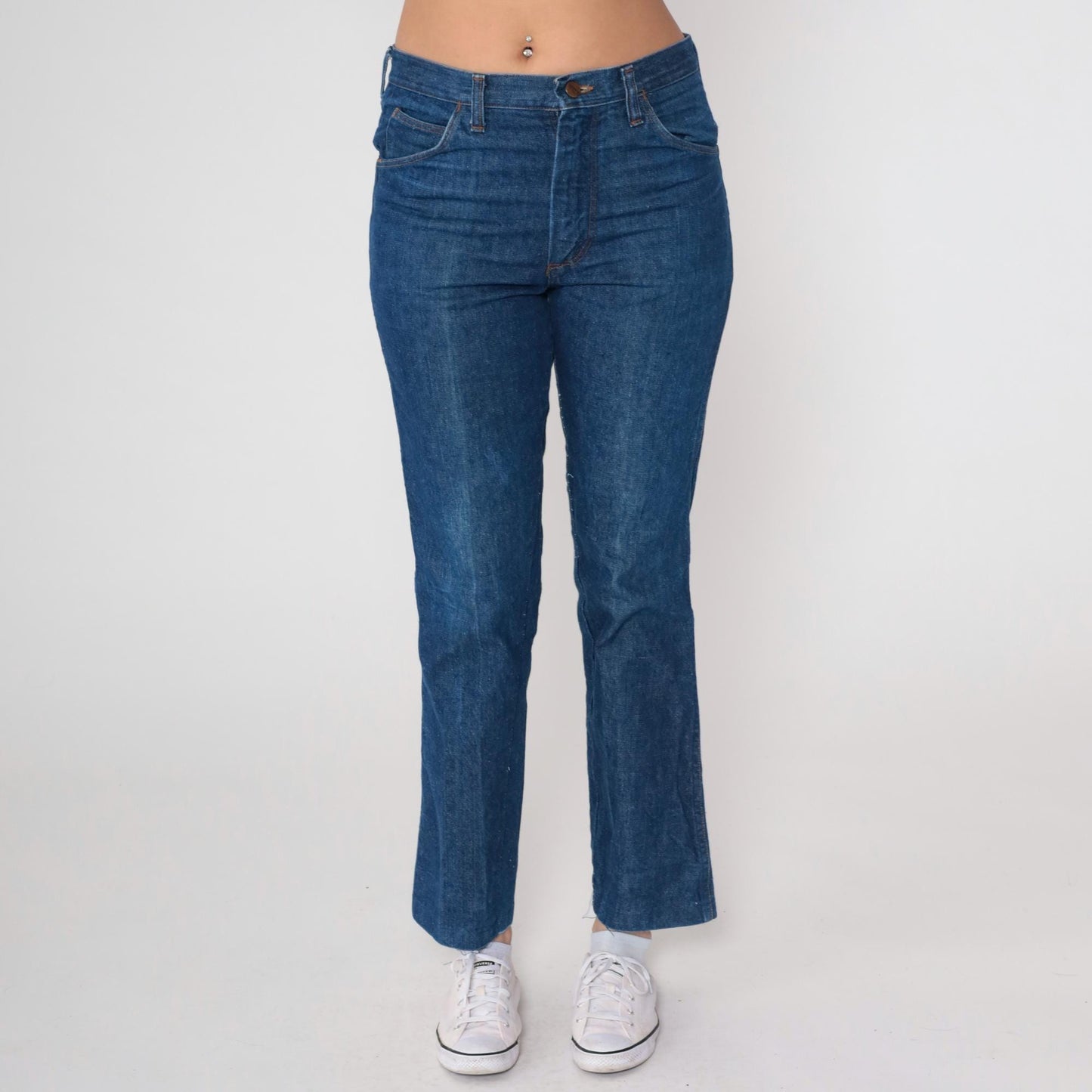 80s Wrangler High Waist Straight Leg Jeans Blue Medium Wash Large L