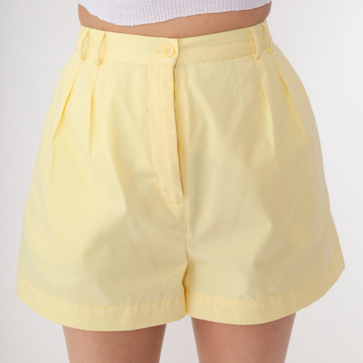 80s Connections Tropical Floral Shorts Yellow High Waisted Small
