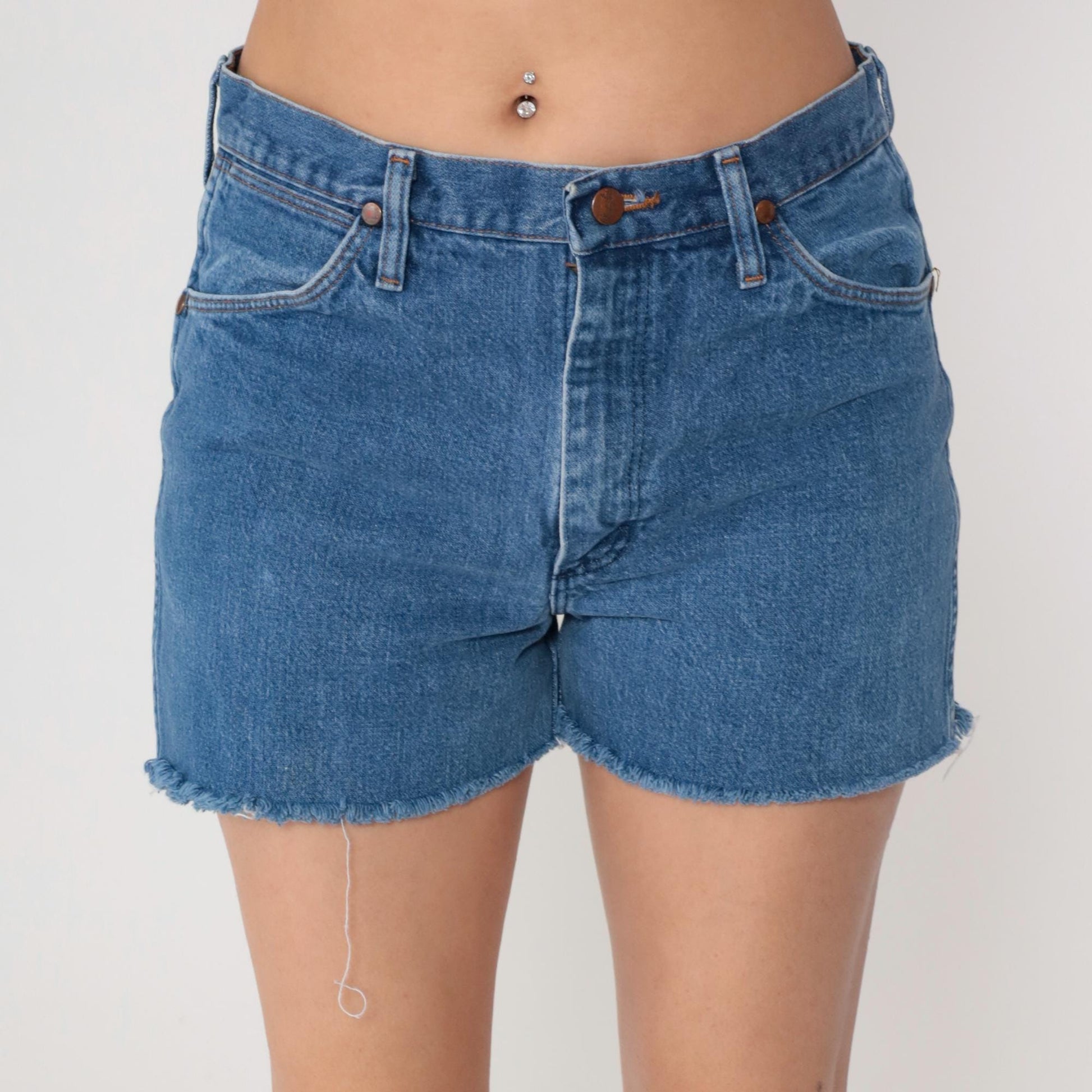 Wrangler 90s High Waisted Denim Cutoff Shorts Light Wash Cotton Large L