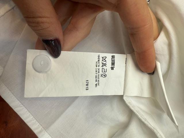 80s Valentino White Ruffled Tuxedo Blouse Long Sleeve Button Up Extra Small