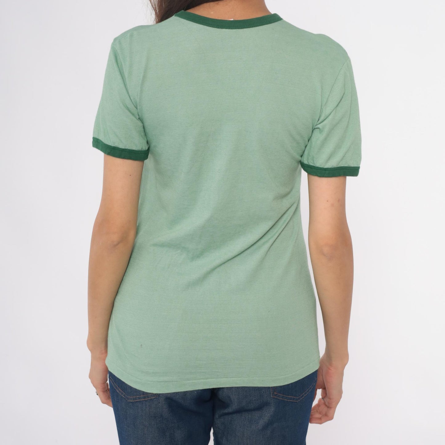 Y2K Los Mochis Mexico Ringer Tee Mint Green Graphic Short Sleeve Medium