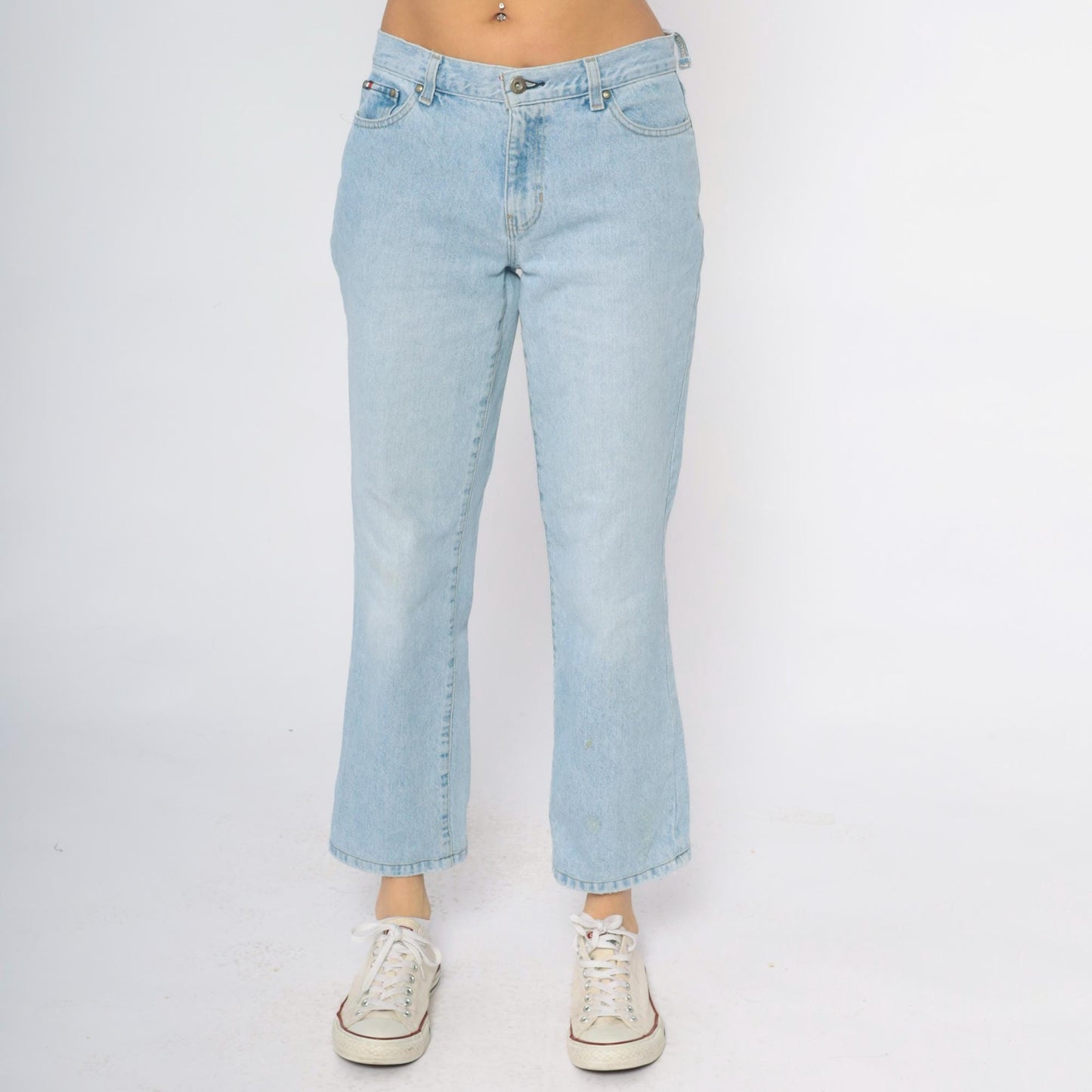 Tommy Hilfiger Y2K Light Wash Denim Cropped Ankle Jeans Small S