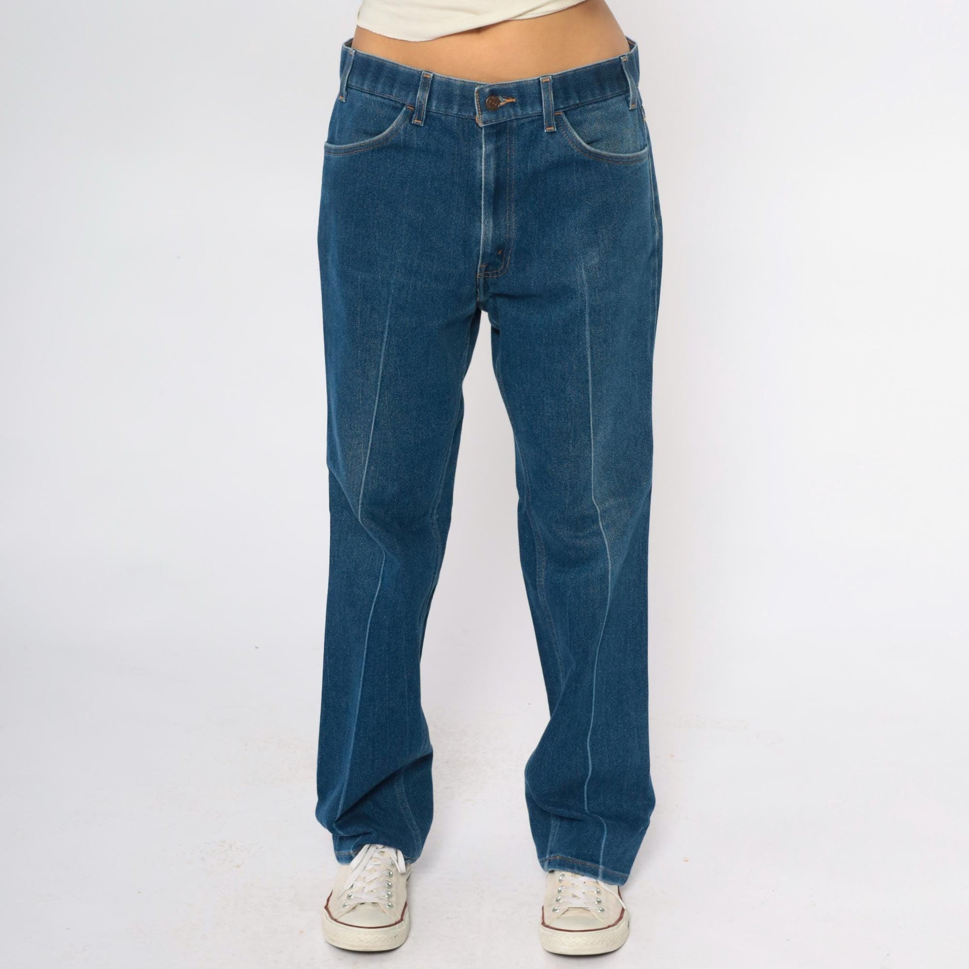 80s Levi's High Waist Straight Leg Jeans Medium Blue Denim 36x32