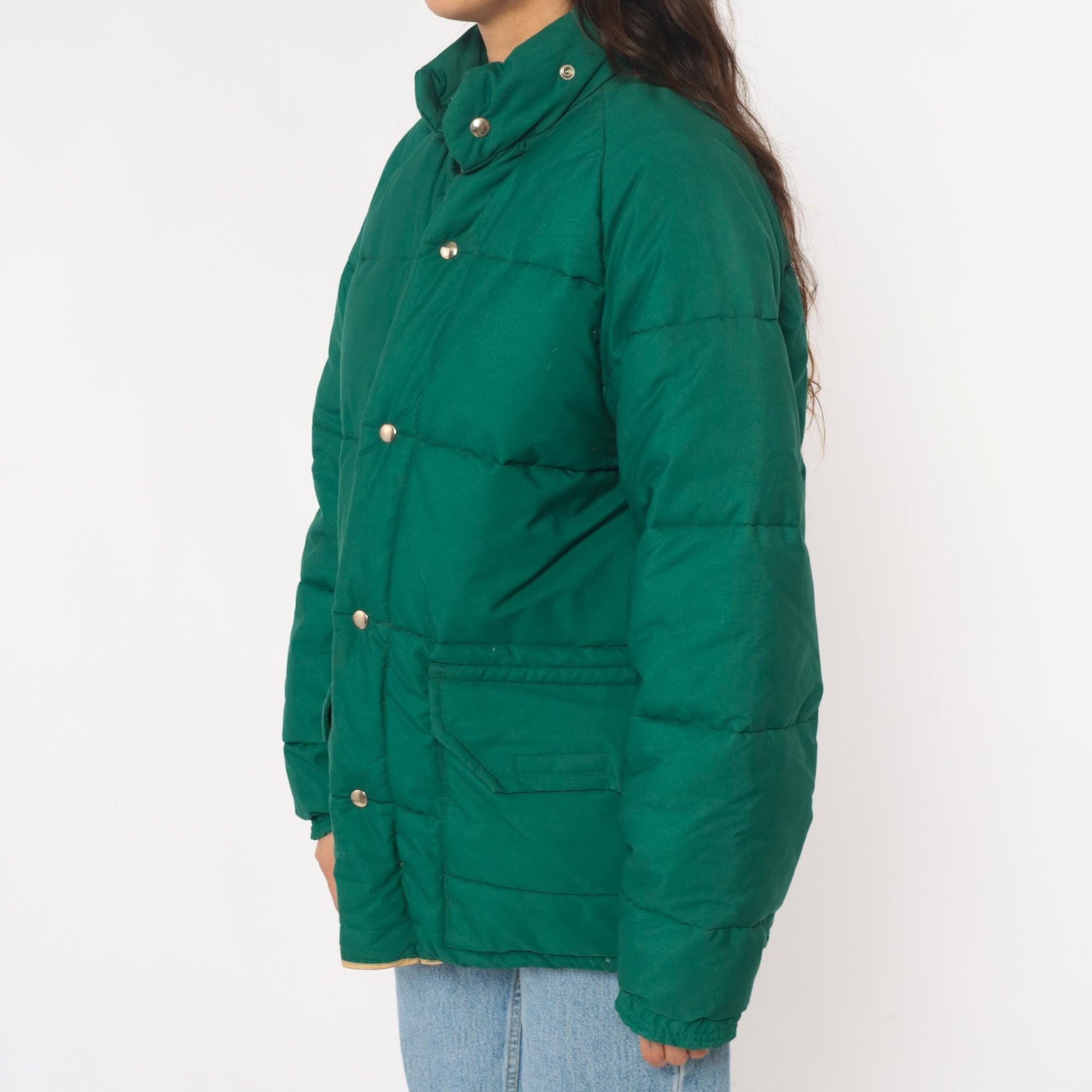 70s Columbia Sportswear Green Quilted Puffer Jacket Unisex Medium
