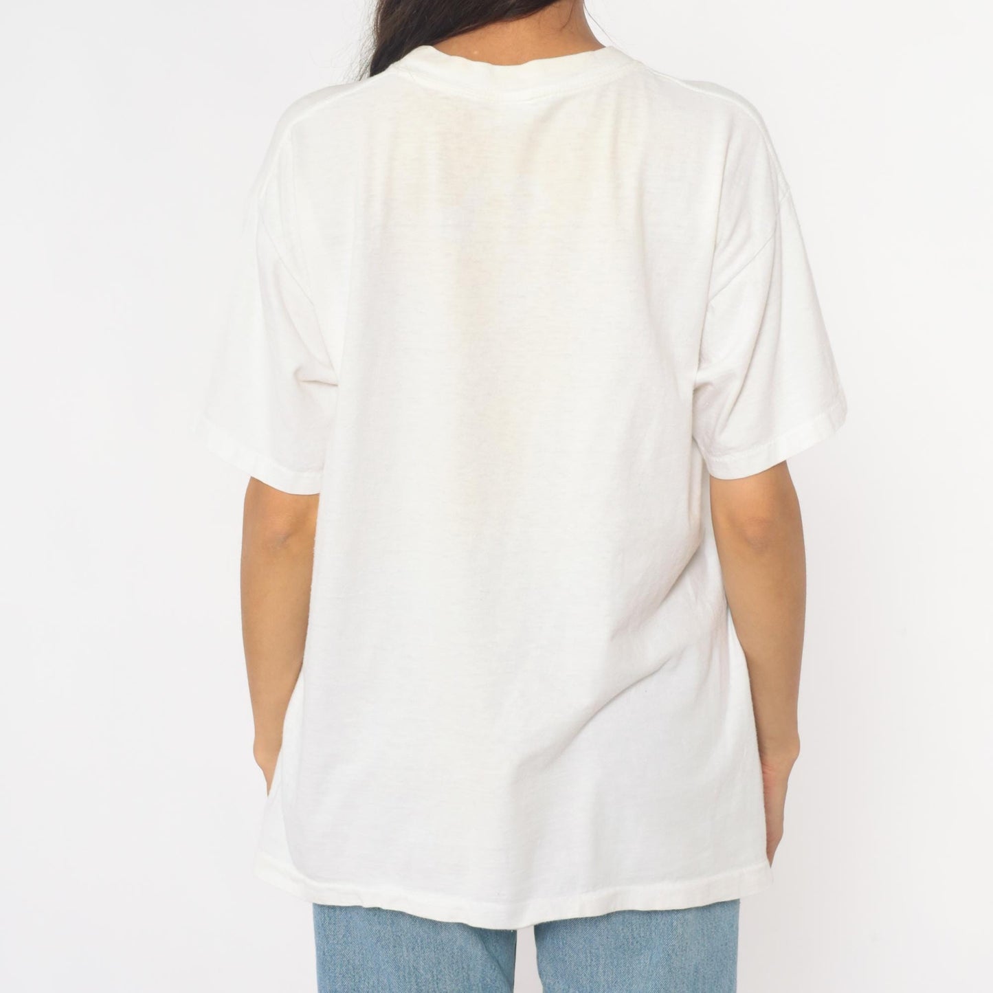90s Puerto Rico Sailboat Graphic T-Shirt White Cotton Crew Neck Large