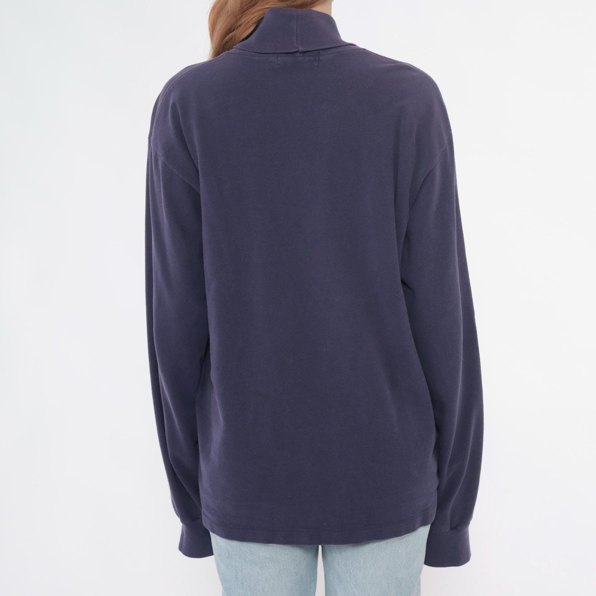90s Polo Ralph Lauren Purple Turtleneck Cotton Long Sleeve Large L