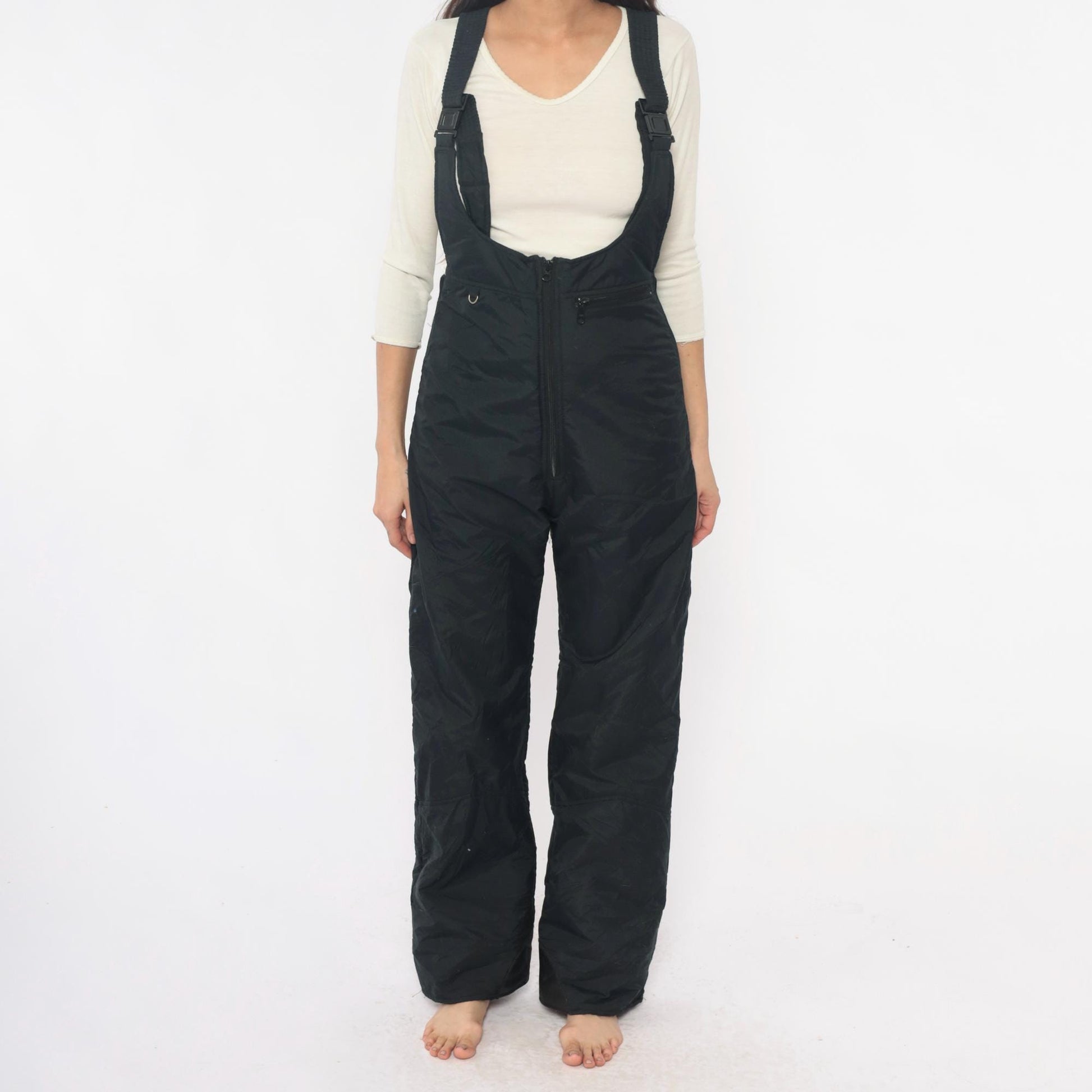 90s Colorado Classics Black Ski Overalls Insulated Snow Pants Small S