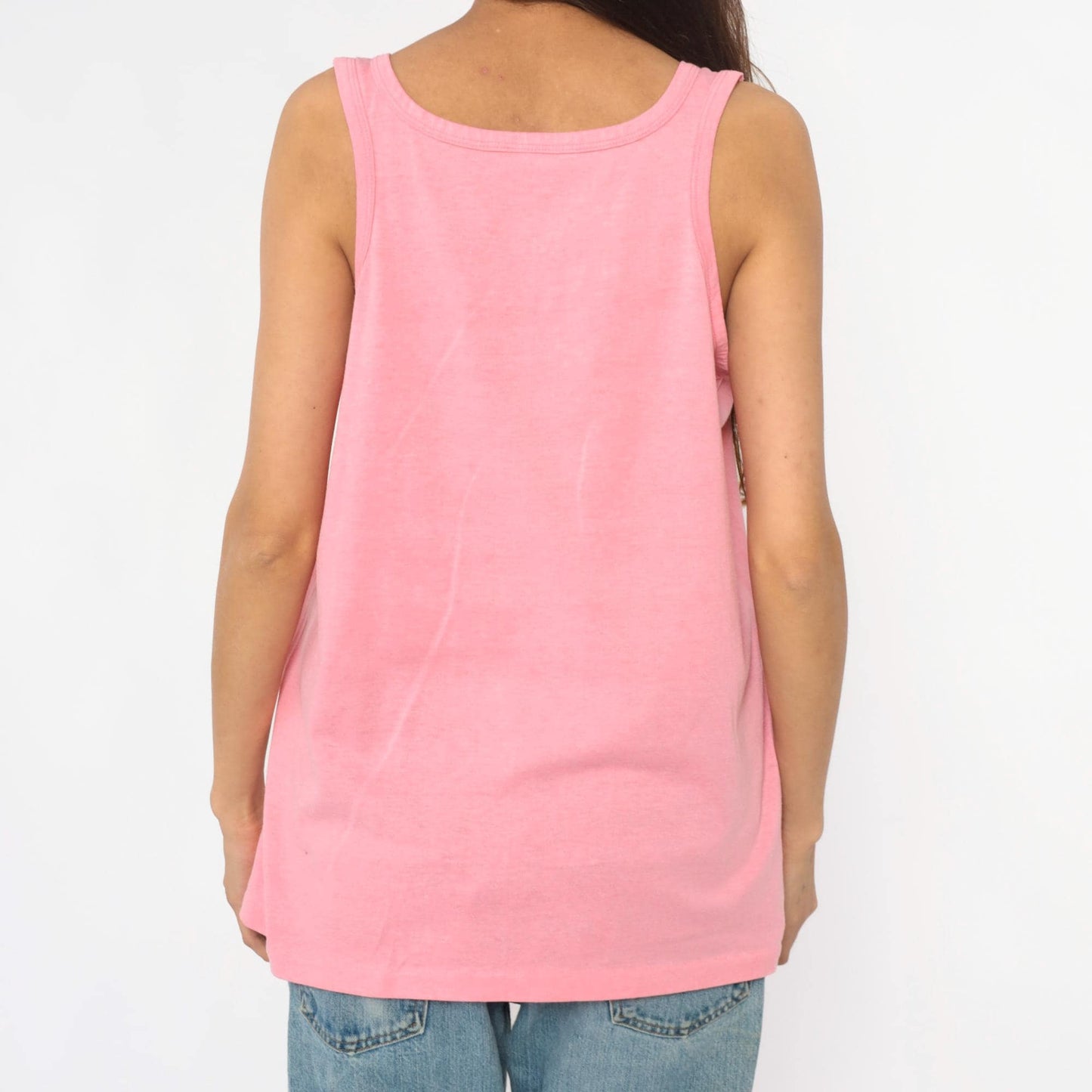 90s Florida Pink Tank Top Sunset Graphic Scoop Neck Extra Large XL