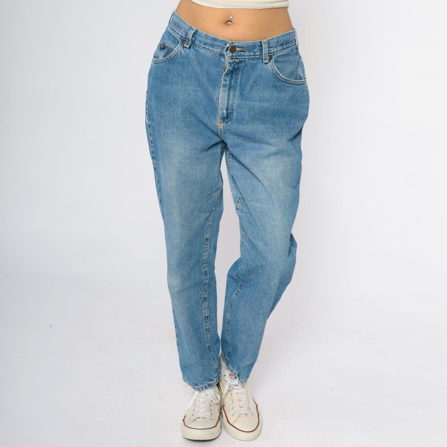 90s Lee High-Waisted Straight Leg Jeans Medium Wash Denim Large L