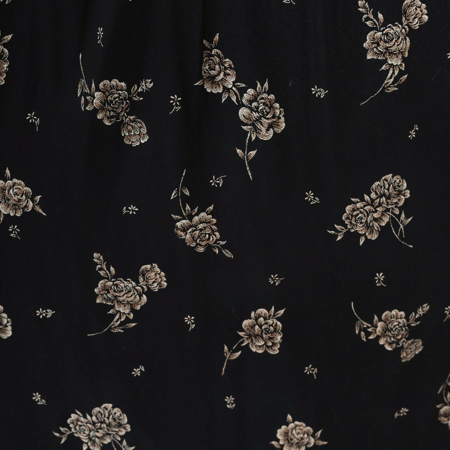 90s Molly Malloy Black Floral Midi Dress with Knit Vest Overlay Small