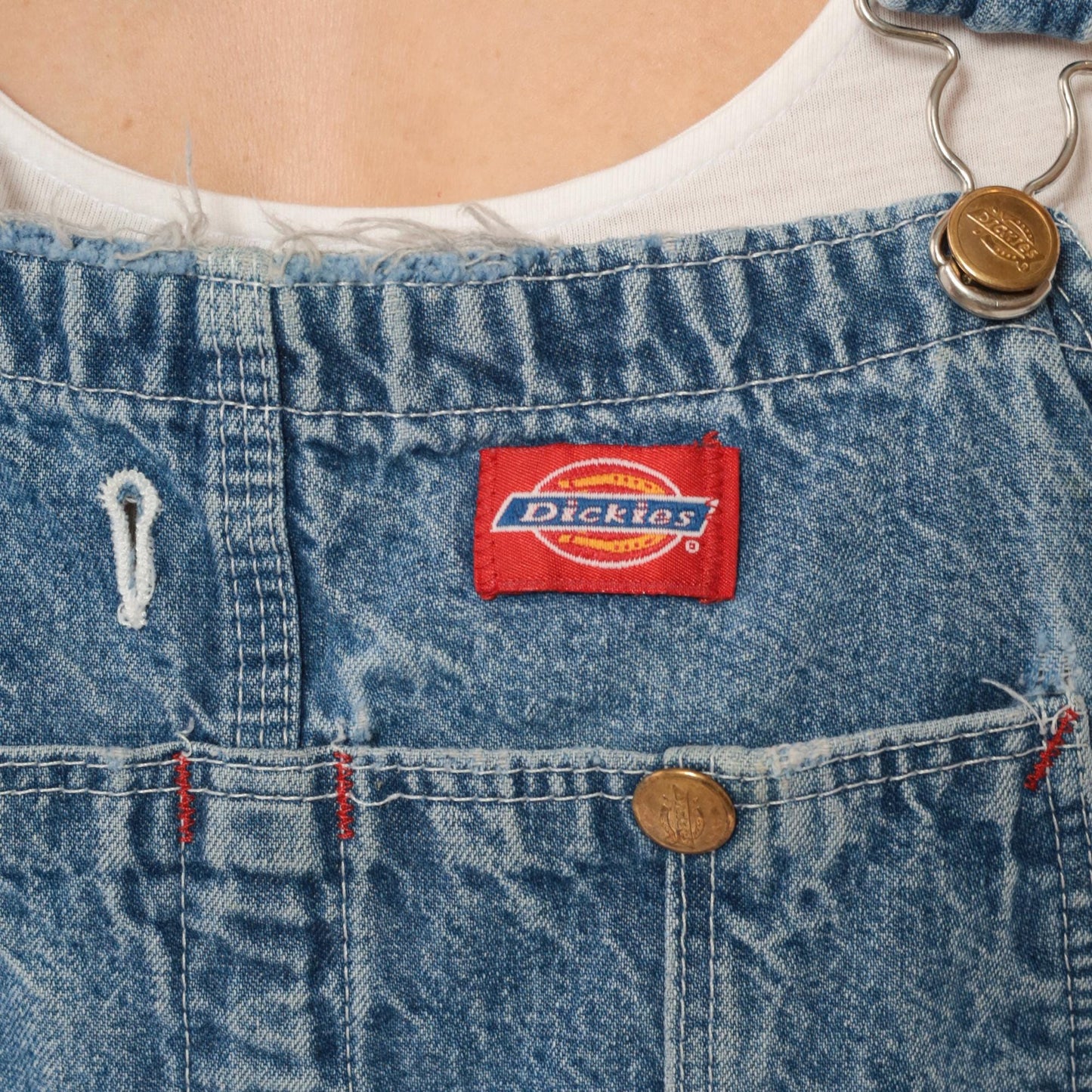 Dickies Denim Overalls 90s Baggy Blue Workwear Bib Pants 38 x 32