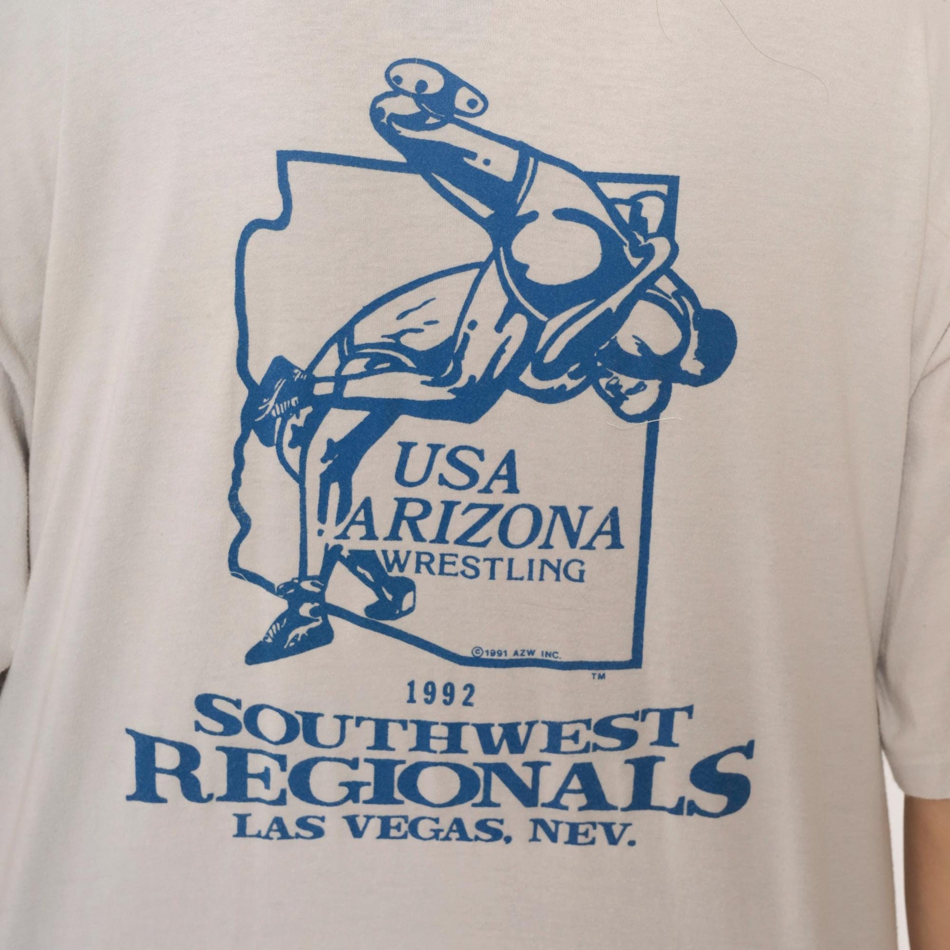 90s Arizona Wrestling Tournament Graphic Tee 1992 Southwest Regionals White XXL