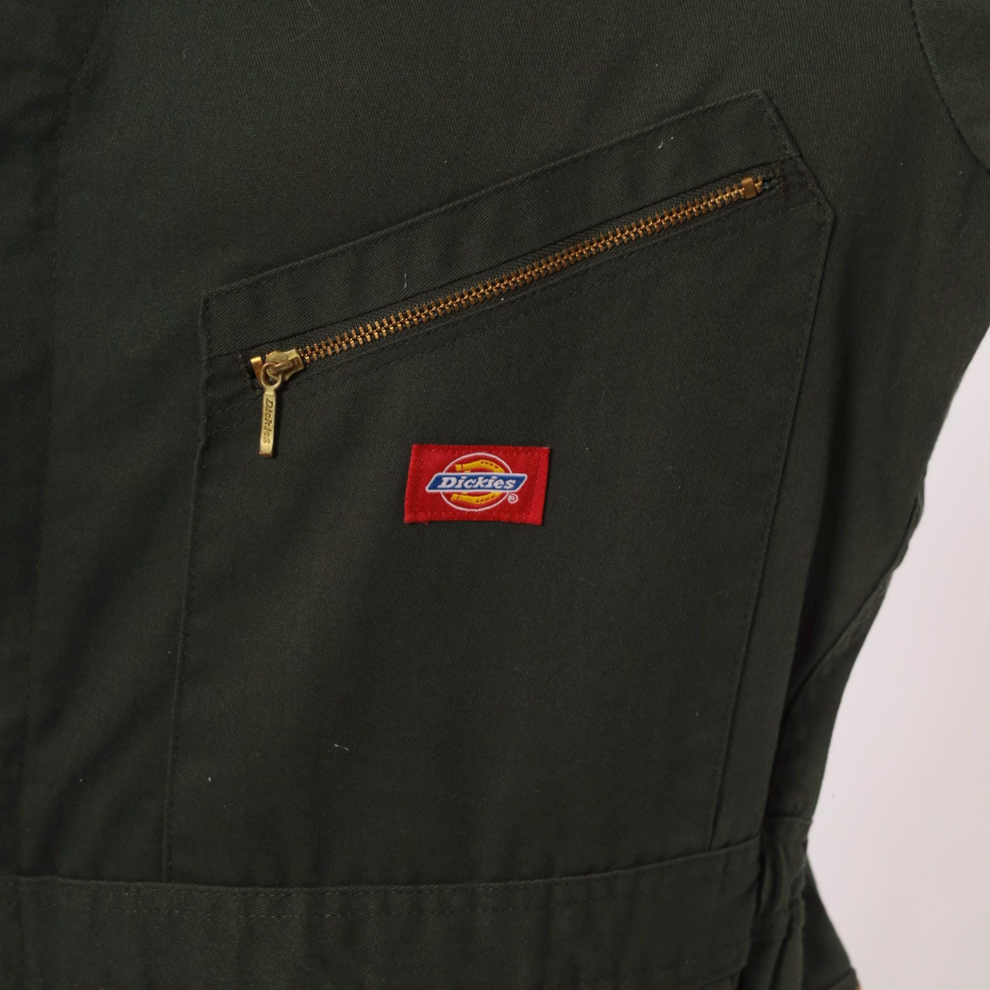 Dickies Forest Green Coveralls Zip Pocket Utility Jumpsuit Extra Large XL