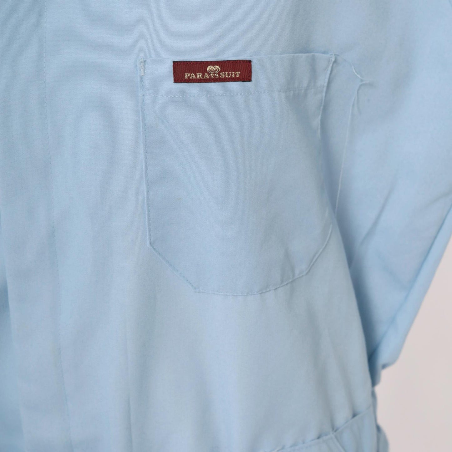 Parasuit Light Blue Jumpsuit Utility Coverall Belted Collar Large