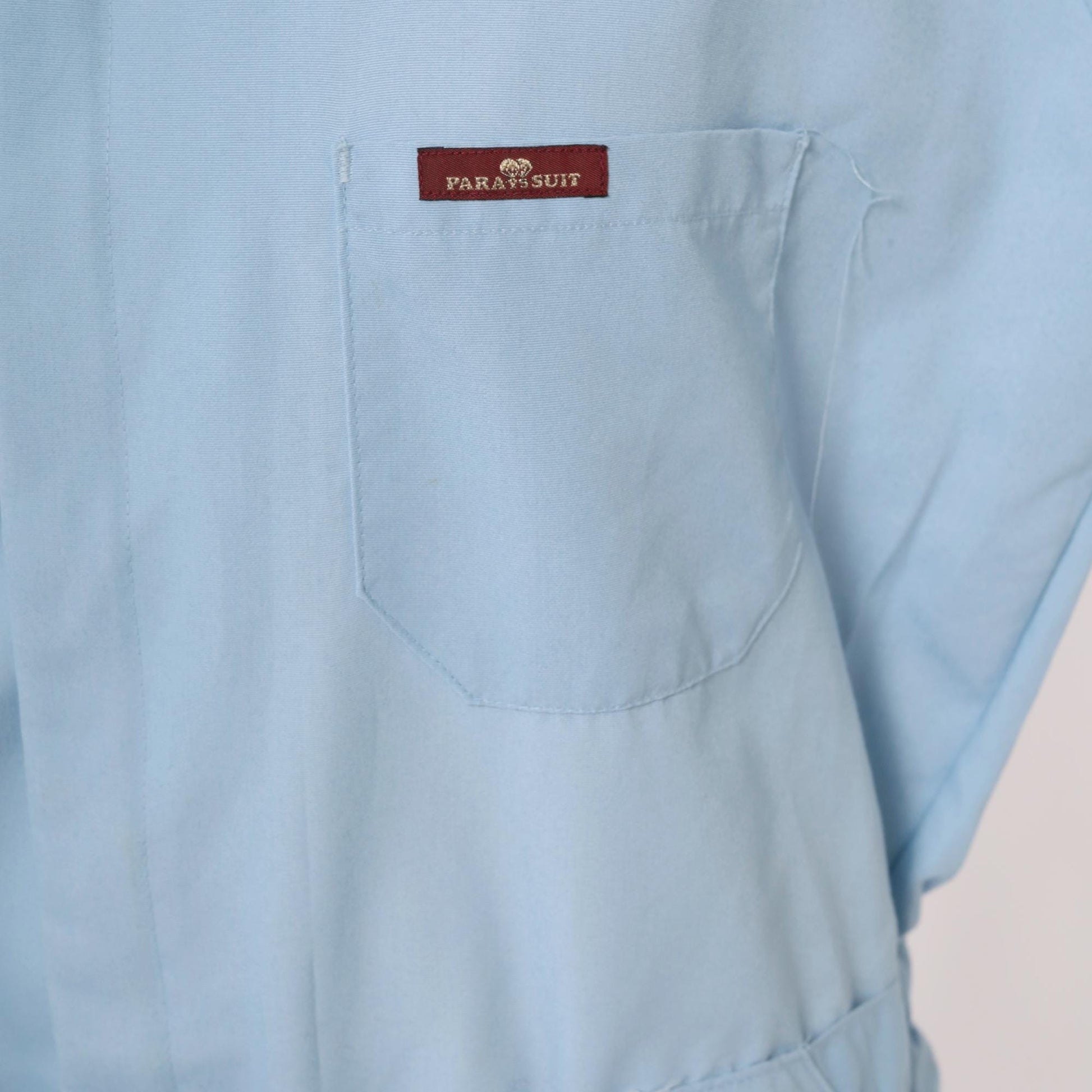 Parasuit Light Blue Jumpsuit Utility Coverall Belted Collar Large