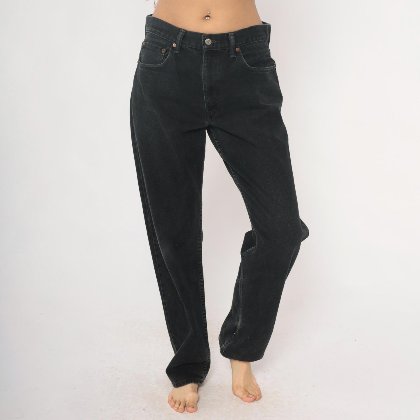 Levi's 550 Black Denim Jeans Y2K Relaxed Fit High Rise 33x34