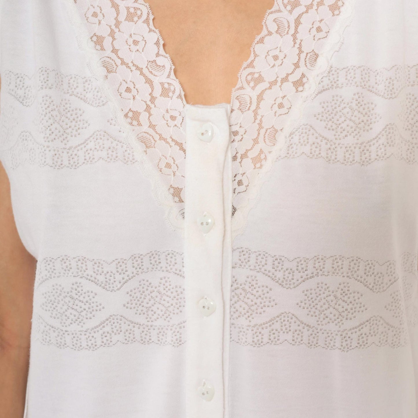90s Candies White Lace Sleeveless Jumpsuit Cropped Ankle Cotton Medium M