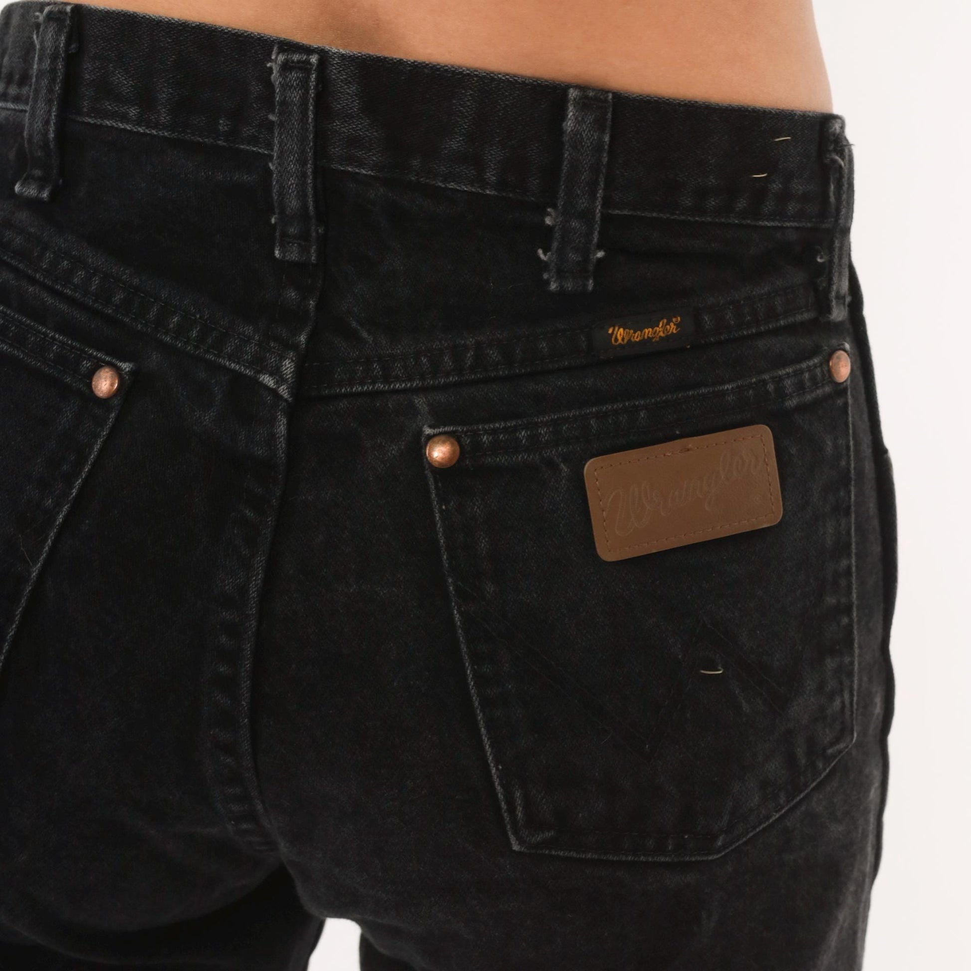 90s Wrangler Black Faded Straight Leg High Rise Jeans Cotton Small S