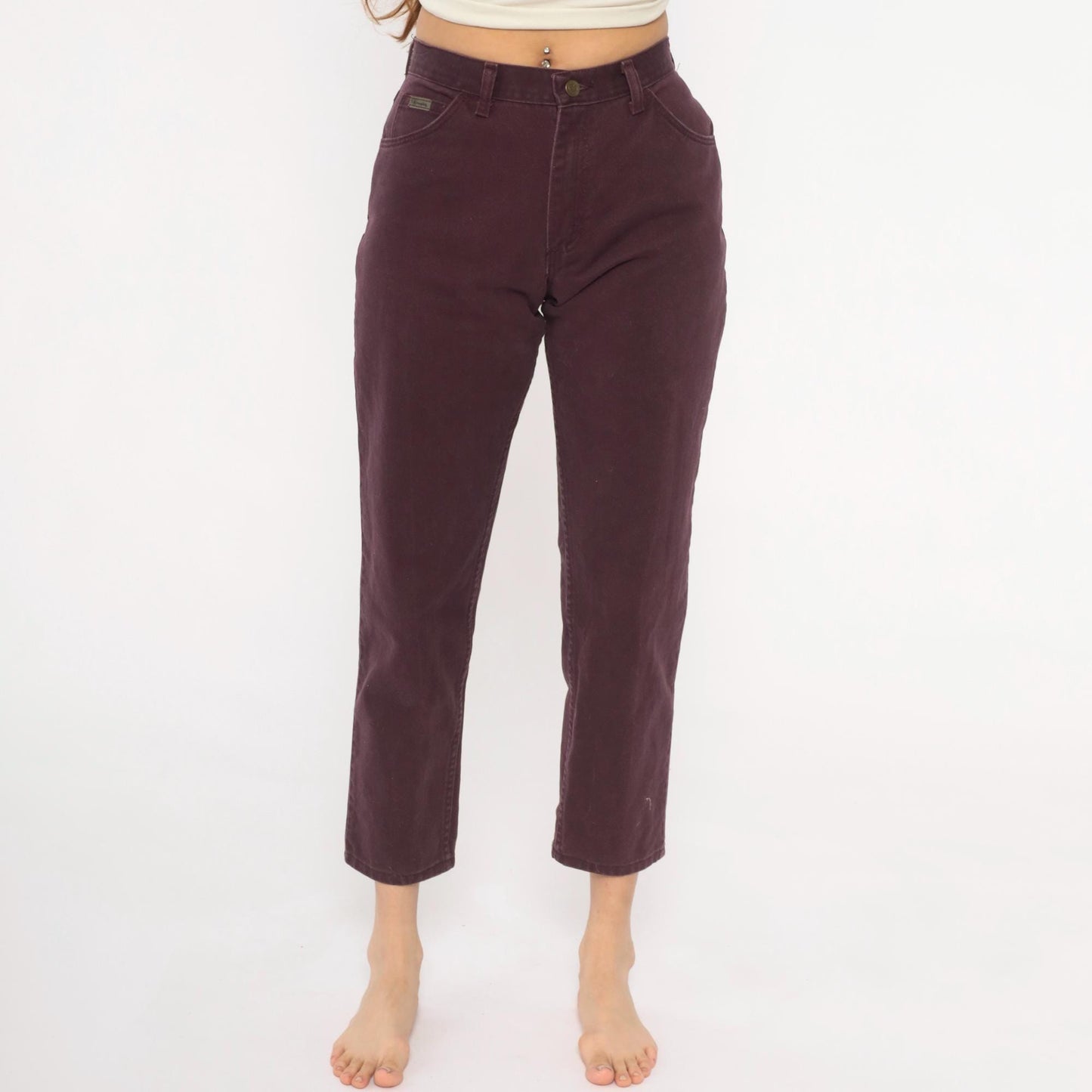 90s Wrangler High Waisted Jeans Plum Wine Purple Straight Leg Small S