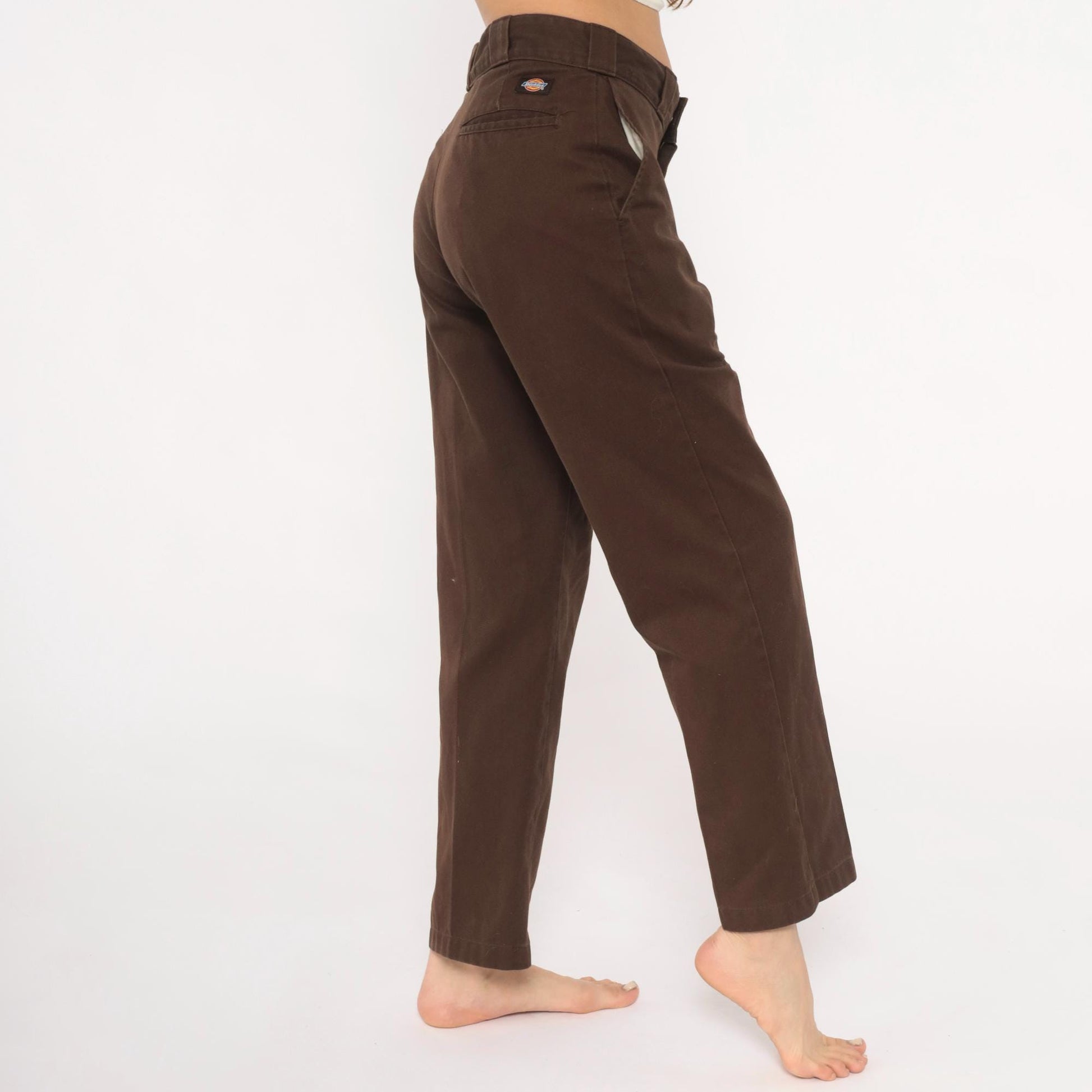 Y2K Dickies 874 Work Pants Brown Straight Leg Chino Trousers Medium 32
