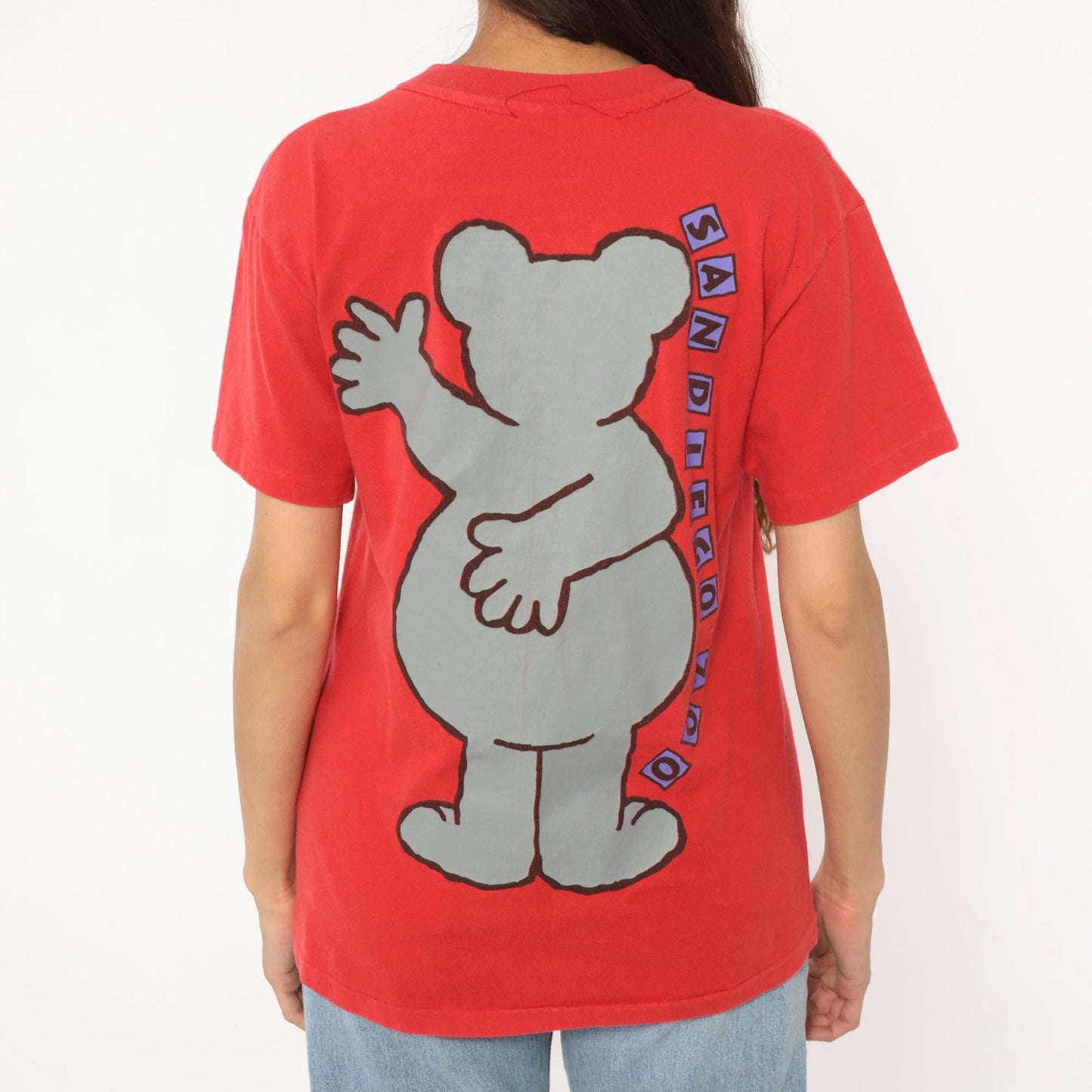 90s Sydney Koala Graphic Tee Red Cotton Cartoon Animal Tourist Medium M