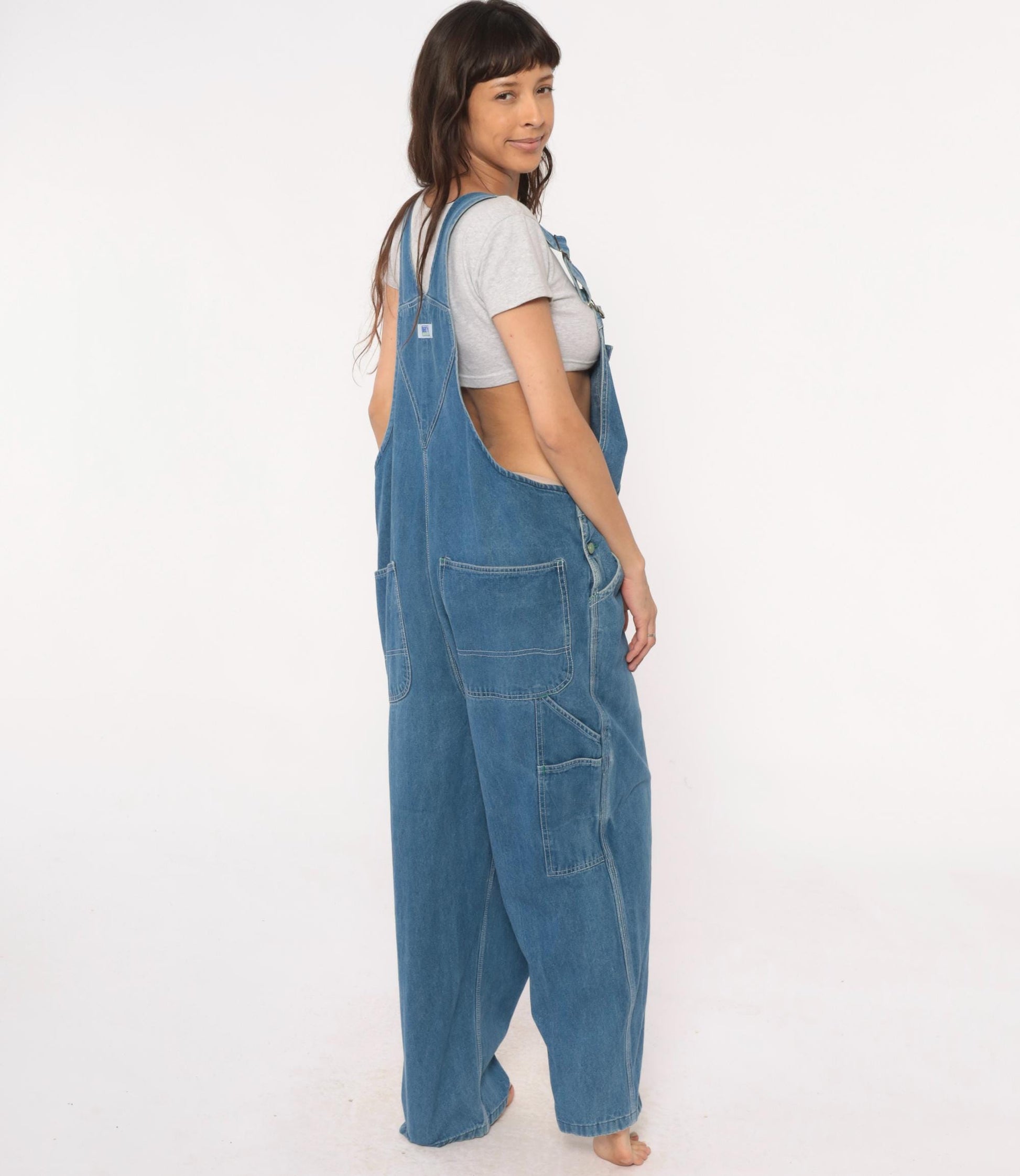 90s Liberty Overalls Medium Wash Denim Unisex Workwear Large L