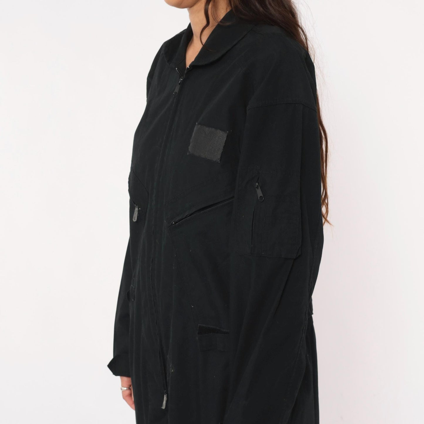 Y2K Black Roth Co Coveralls Zip Front Utilitarian Jumpsuit Medium M