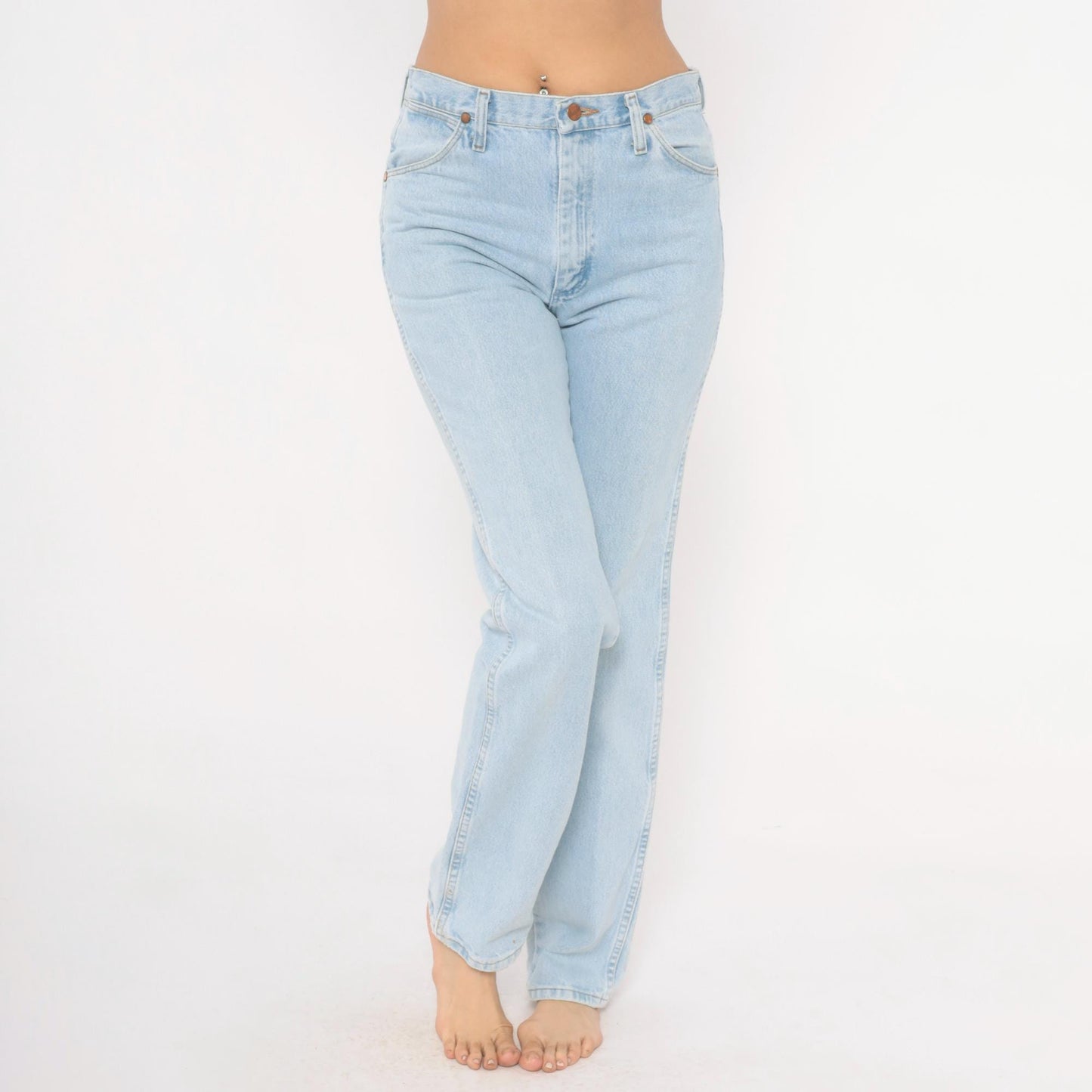 90s Wrangler Light Wash Straight Leg High Rise Jeans 31x34