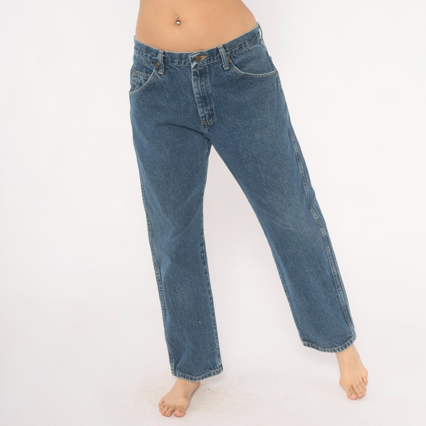 Wrangler Straight Leg Jeans 2000s Medium Wash Denim Relaxed Fit Men's 34 x 29