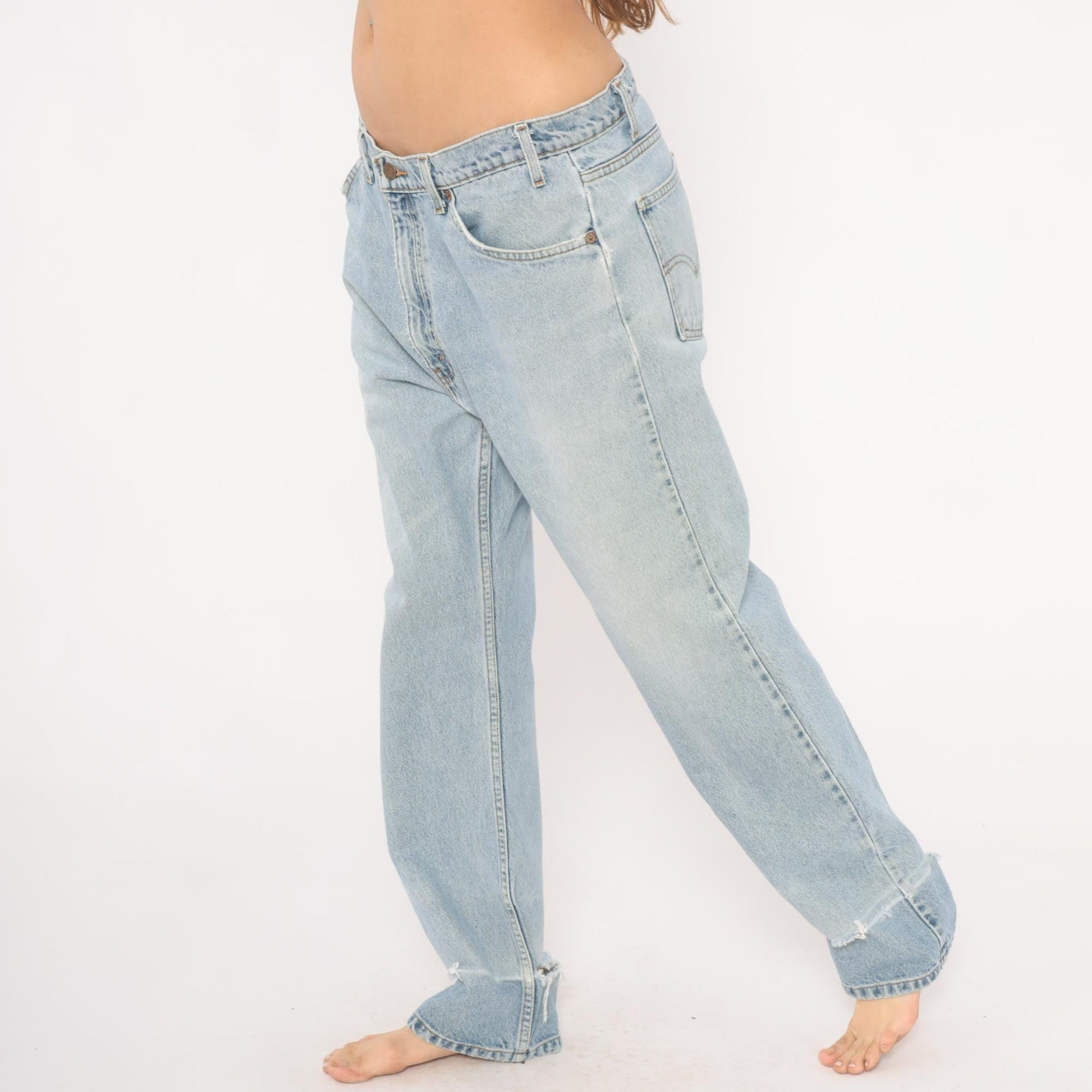 Levi's 505 Light Wash Jeans 2000s Straight Leg Denim Cotton W36 L30