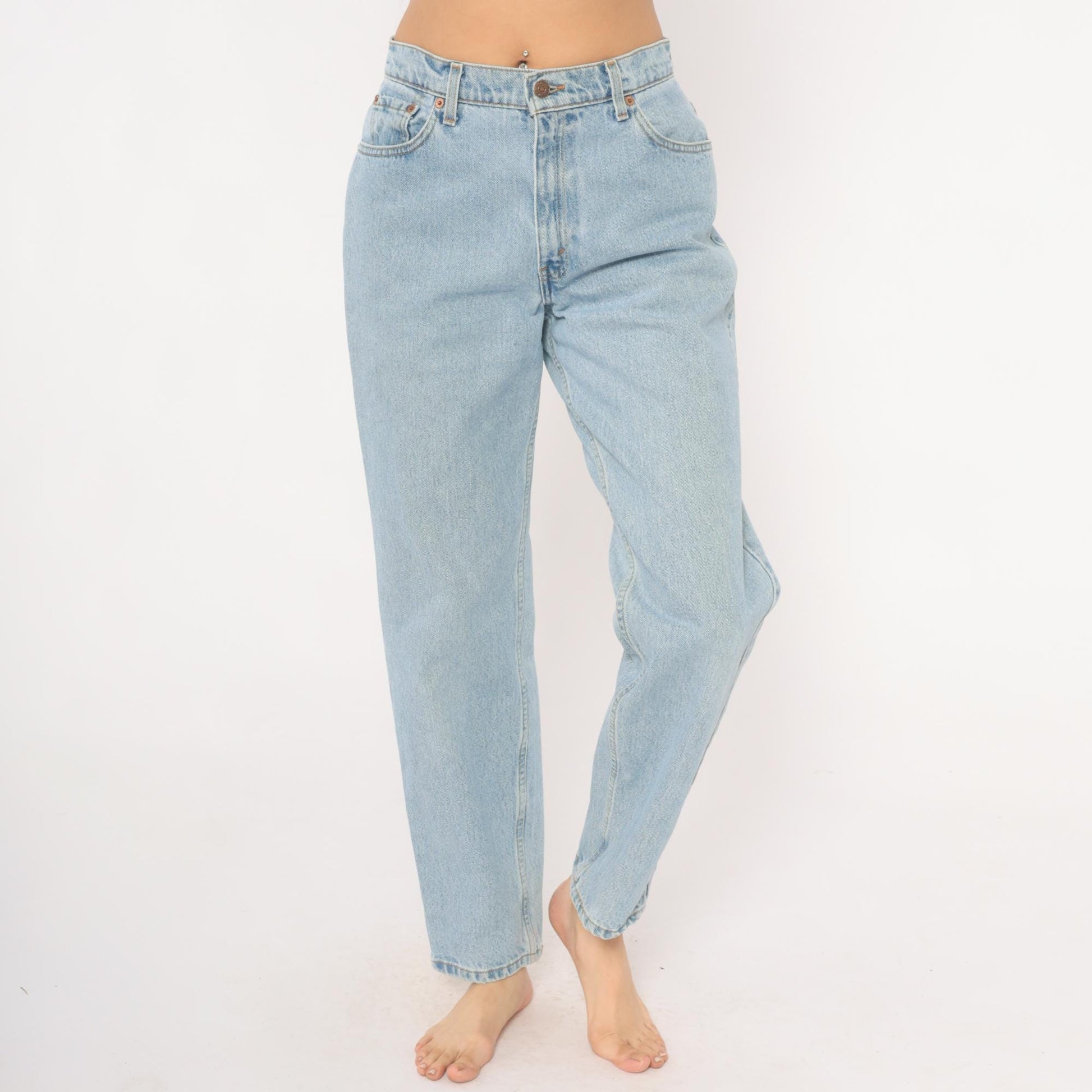 Levi's 550 Mom Jeans Light Wash High Waist Relaxed Tapered Leg 10 Regular