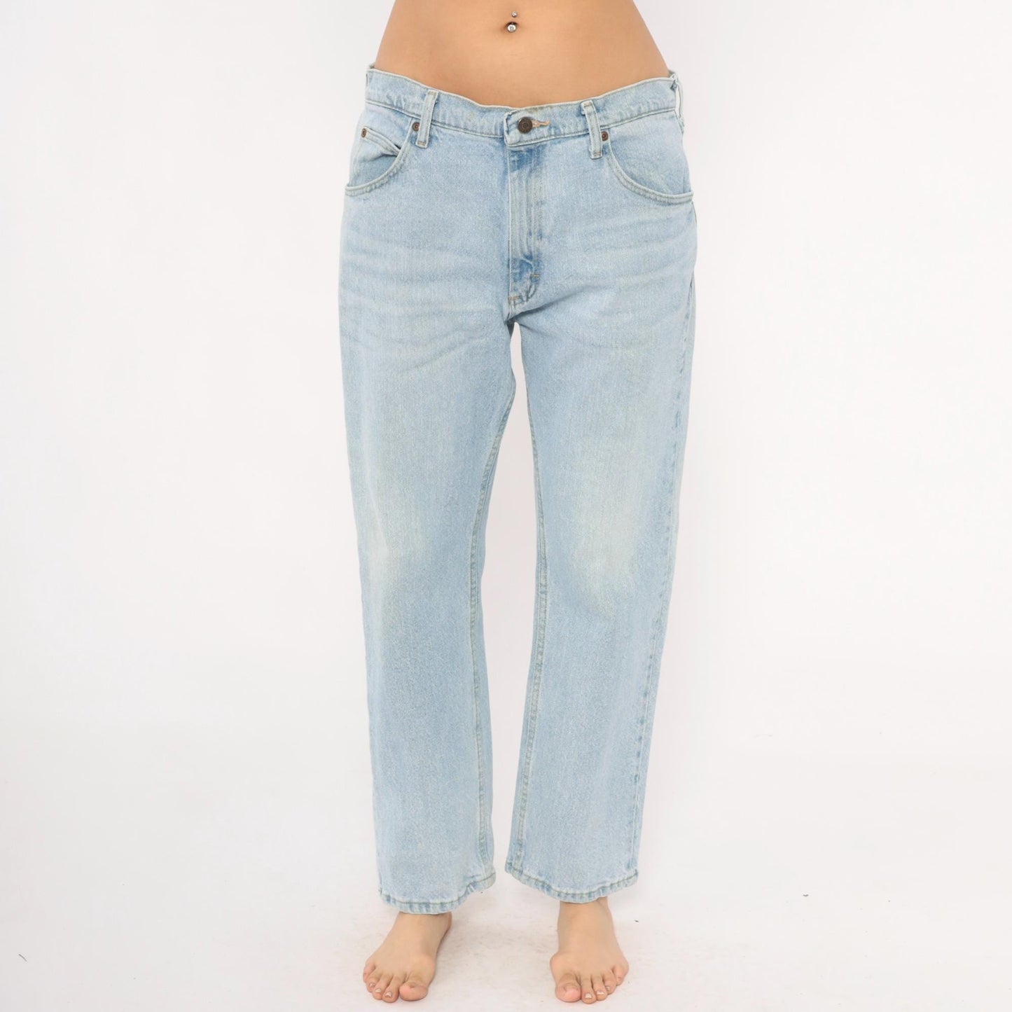 Wrangler Straight Leg Jeans 2000s Light Wash Mid Rise 34x29