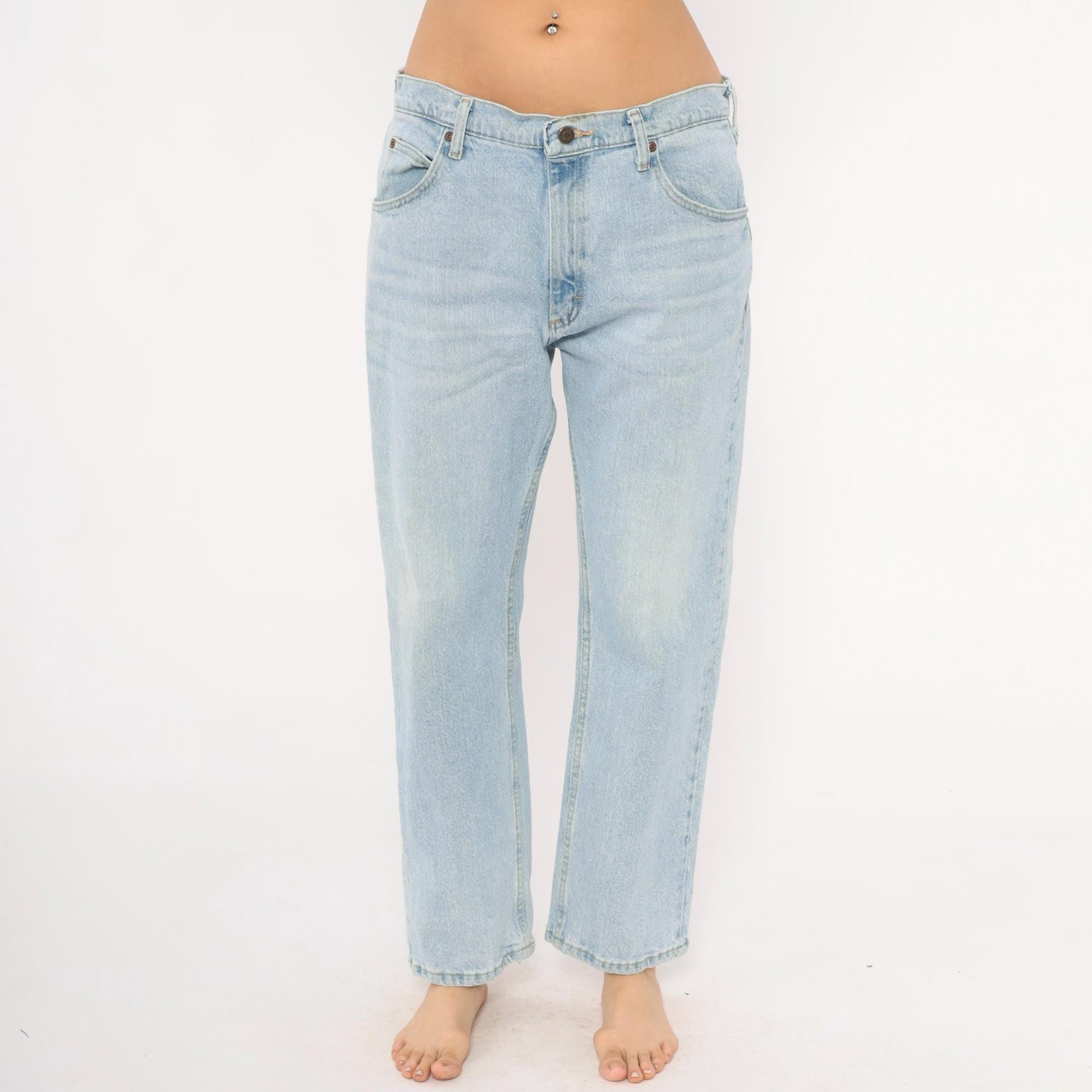 Wrangler Straight Leg Jeans 2000s Light Wash Mid Rise 34x29