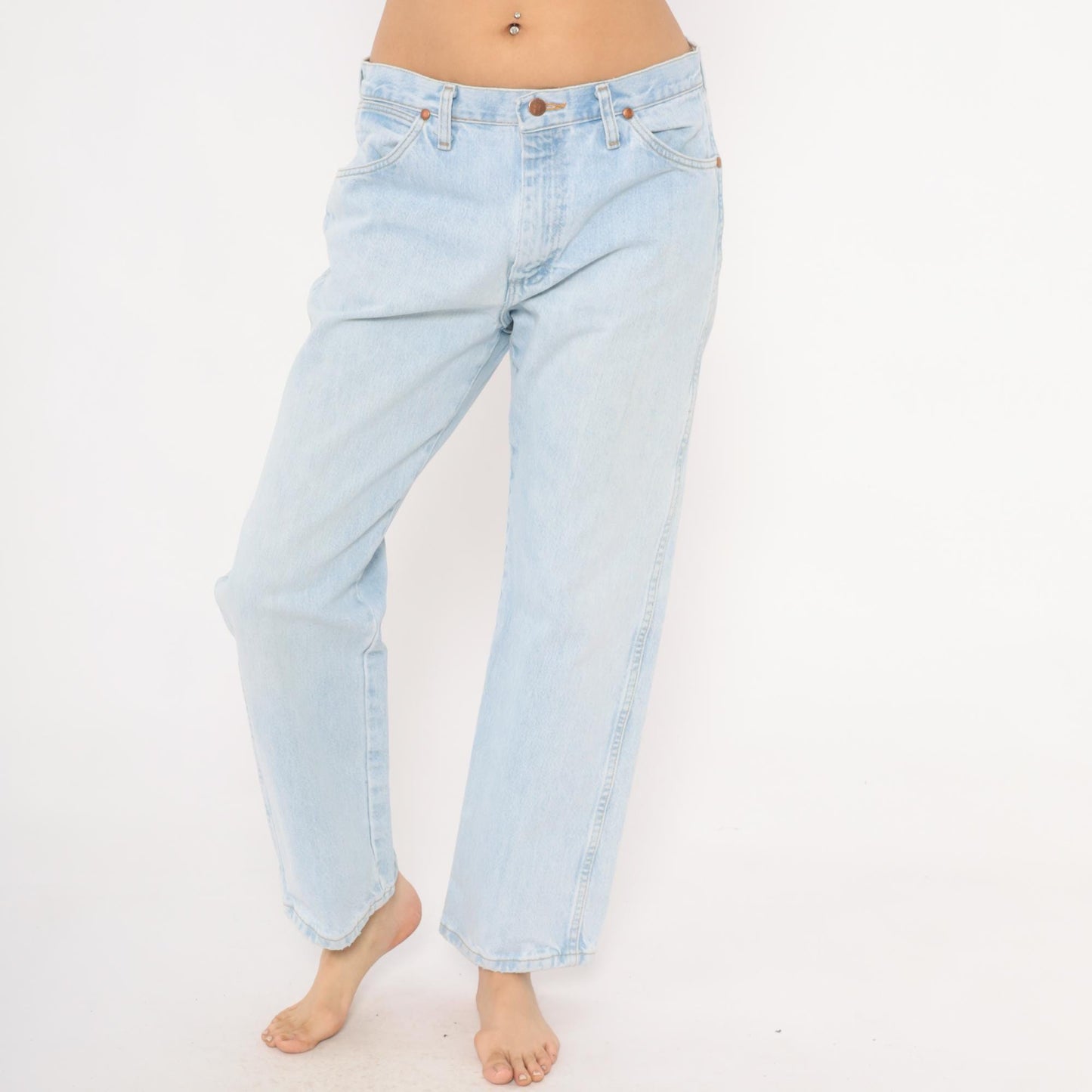 2000s Wrangler Light Wash Straight Leg High Rise Mom Jeans 34x30