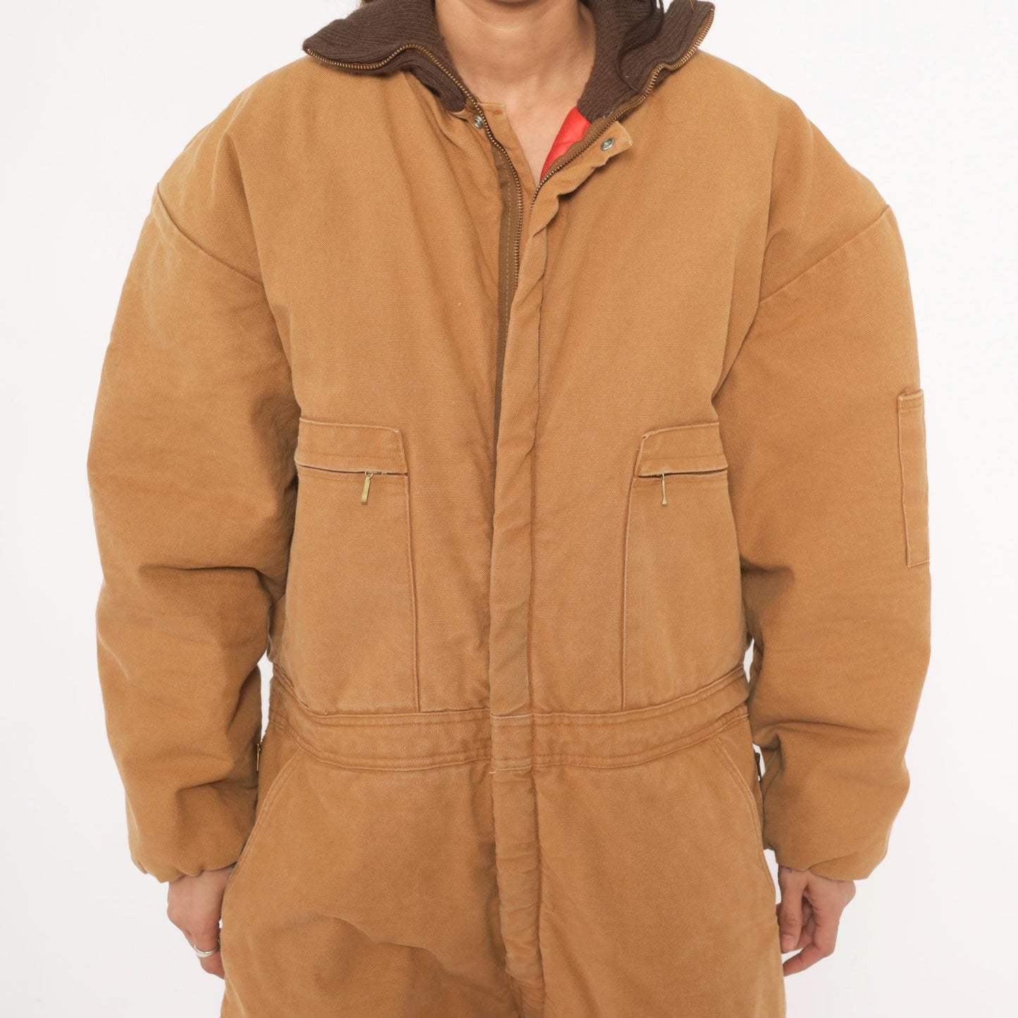90s Wear Guard Duck Canvas Coveralls Tan Quilted Lined Workwear Extra Large XL