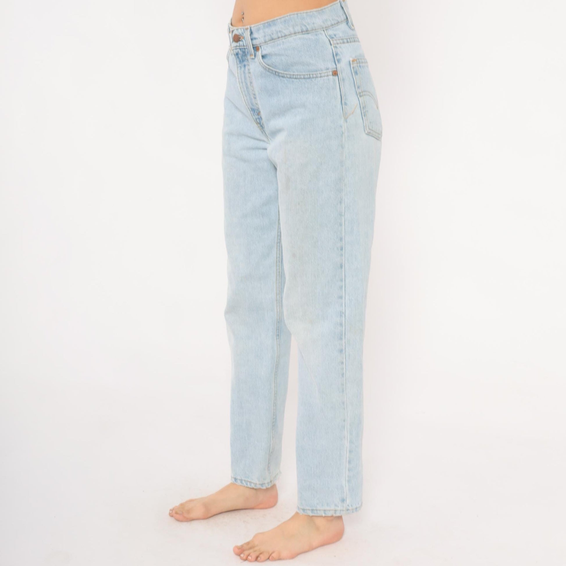 90s Levi's 555 Light Wash High Waisted Straight Leg Jeans 31 30
