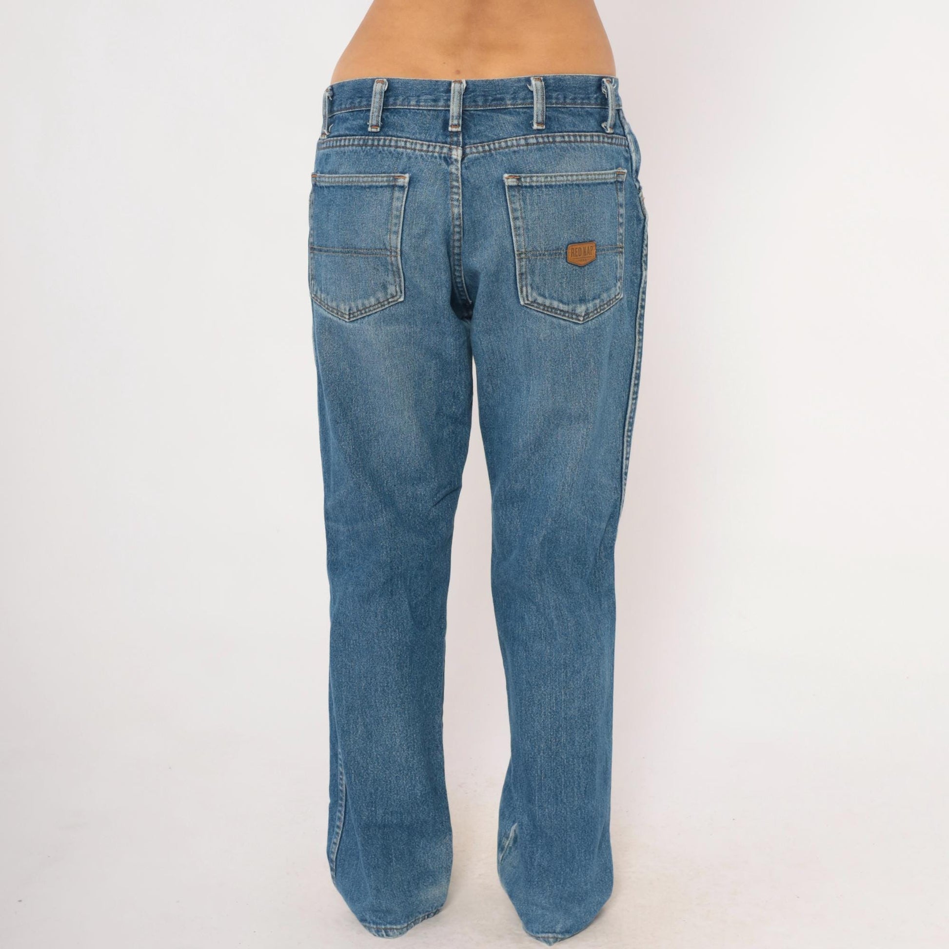 Red Kap Workwear Jeans 2000s Distressed Denim Straight Leg Blue Faded Wash Medium
