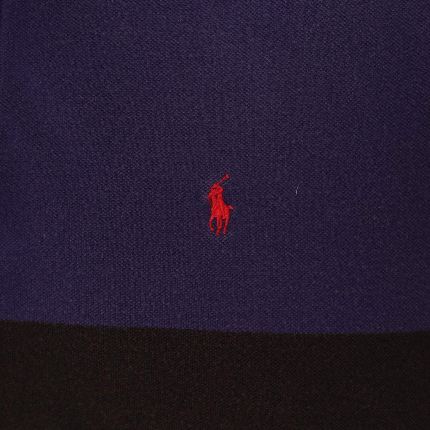 90s Polo by Ralph Lauren Color Block Pique Polo Purple Navy Black Cotton Large L