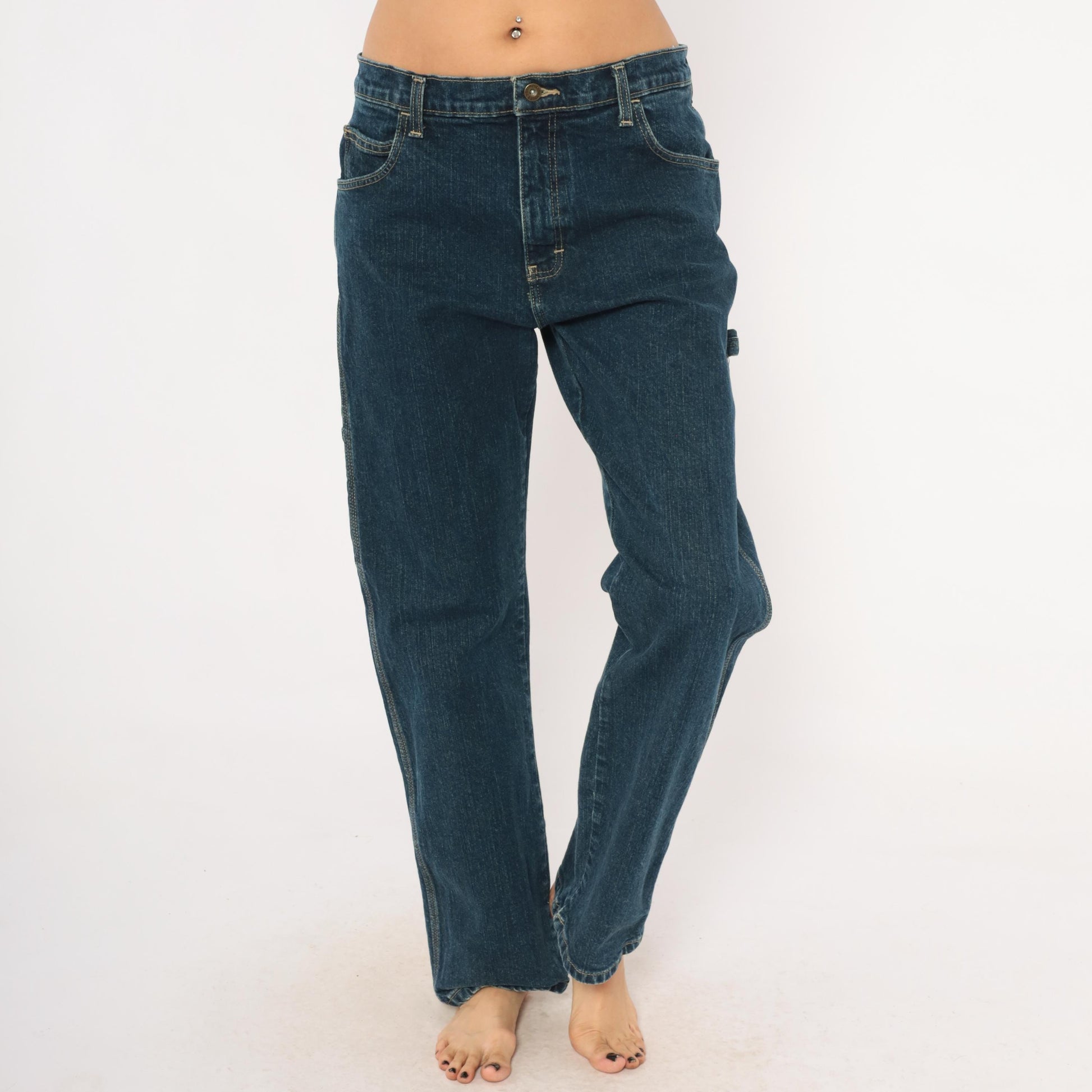 Dickies Carpenter Jeans Dark Wash Straight Leg Utility Denim 32x32 Medium