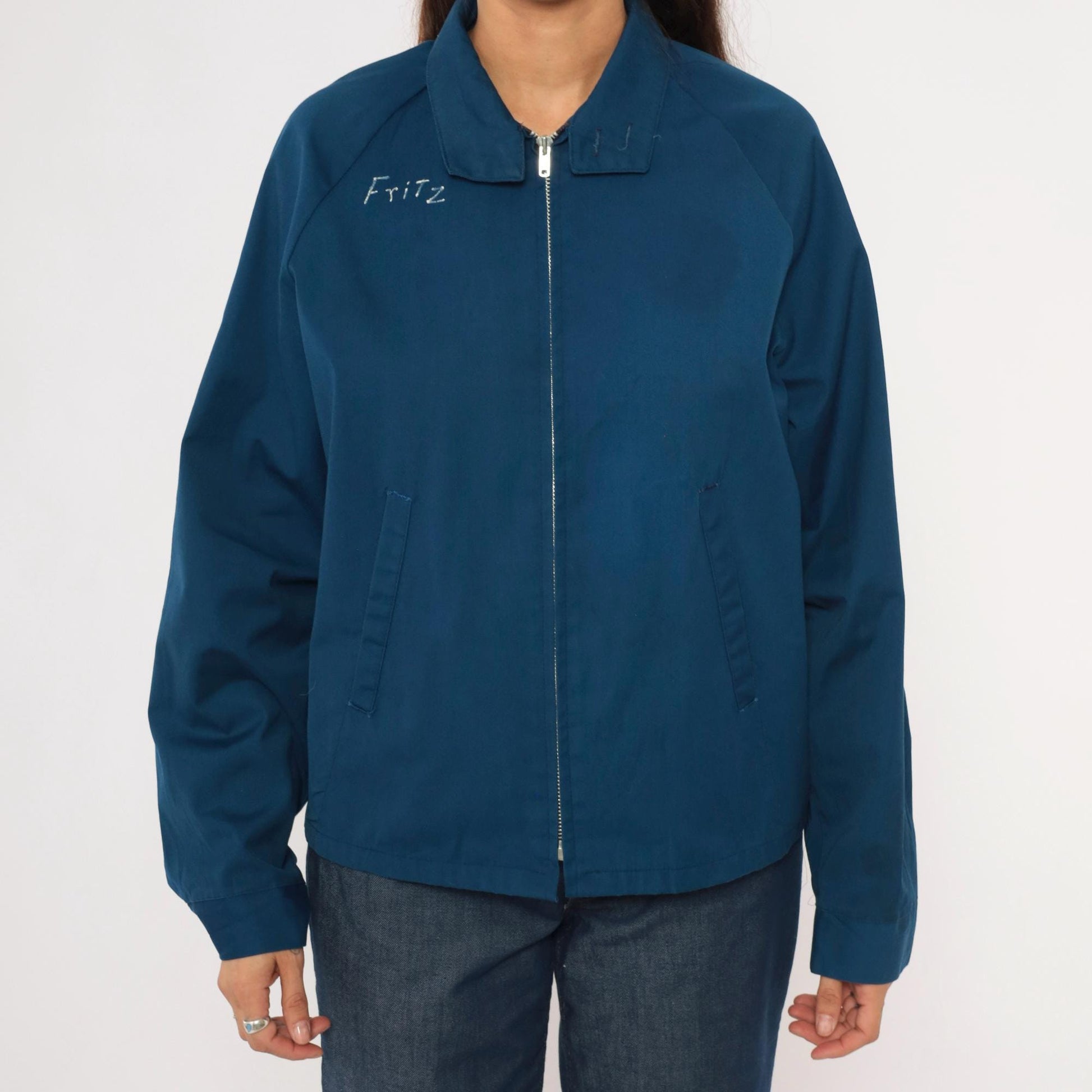 80s Sports Master Colorado Unit Windbreaker Navy Zip Jacket Bighorn Ram Medium