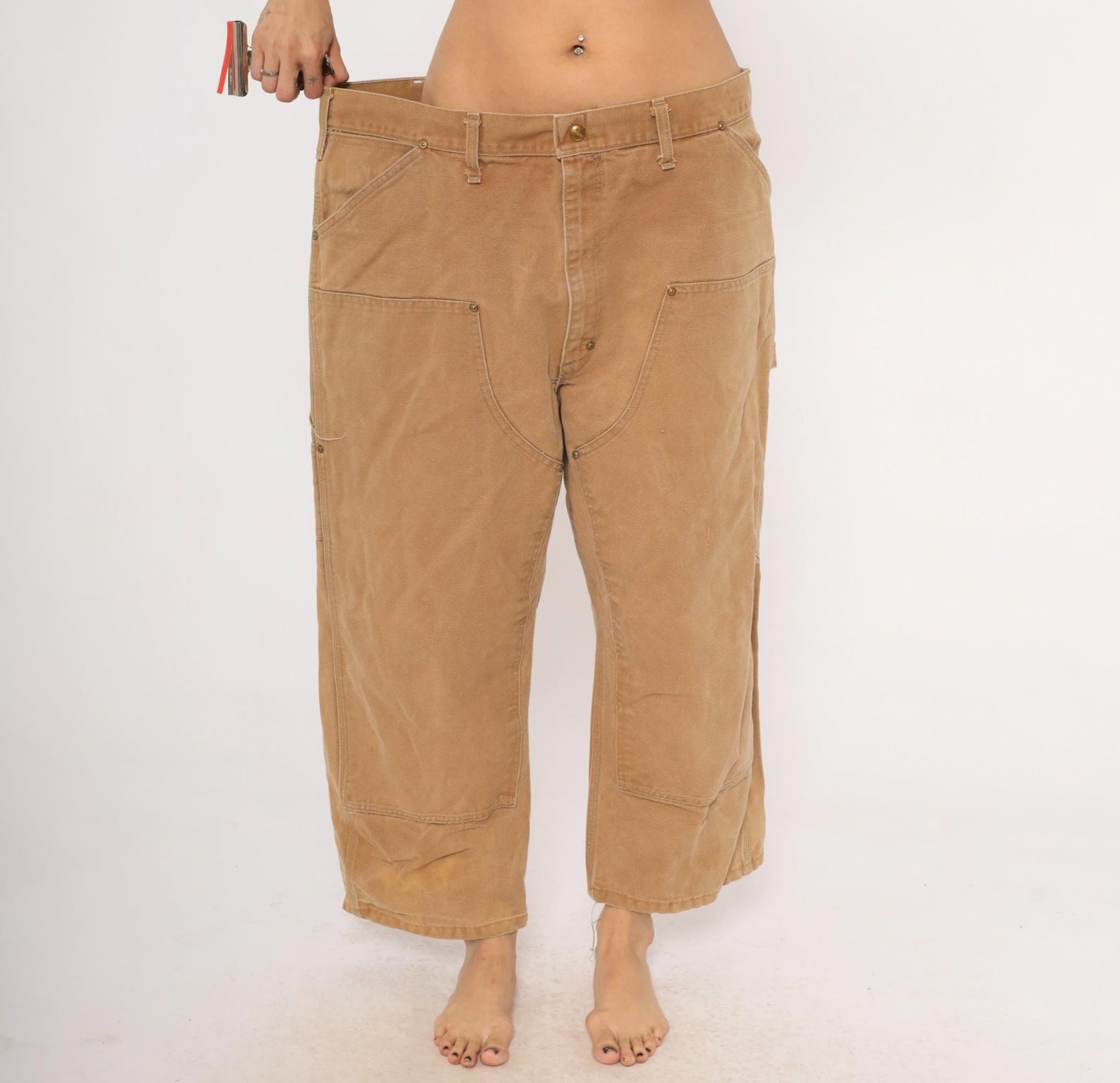 Carhartt Double Knee Carpenter Pants Tan Canvas Heavy Duty XXL