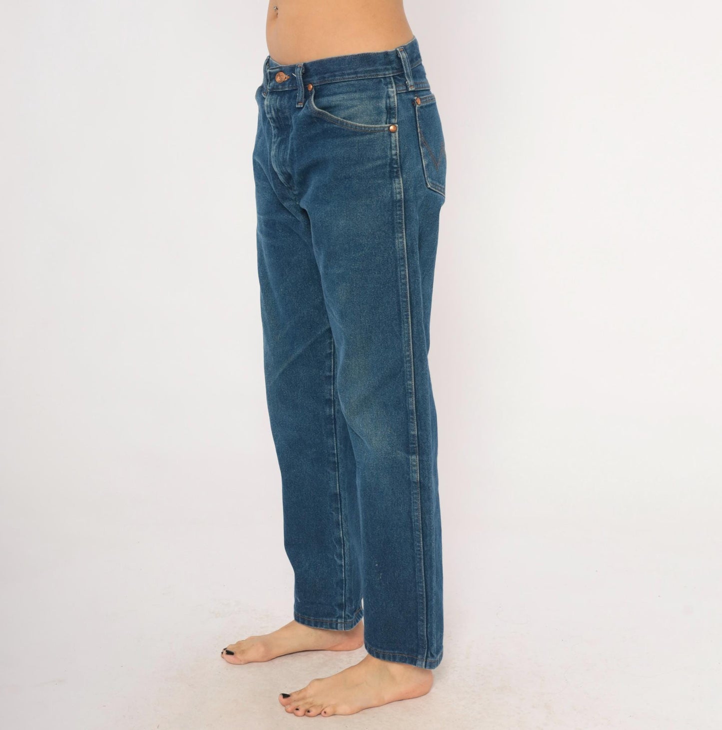 90s Wrangler Cowboy Cut Jeans Medium Wash Straight Leg Cotton 33x30 Large