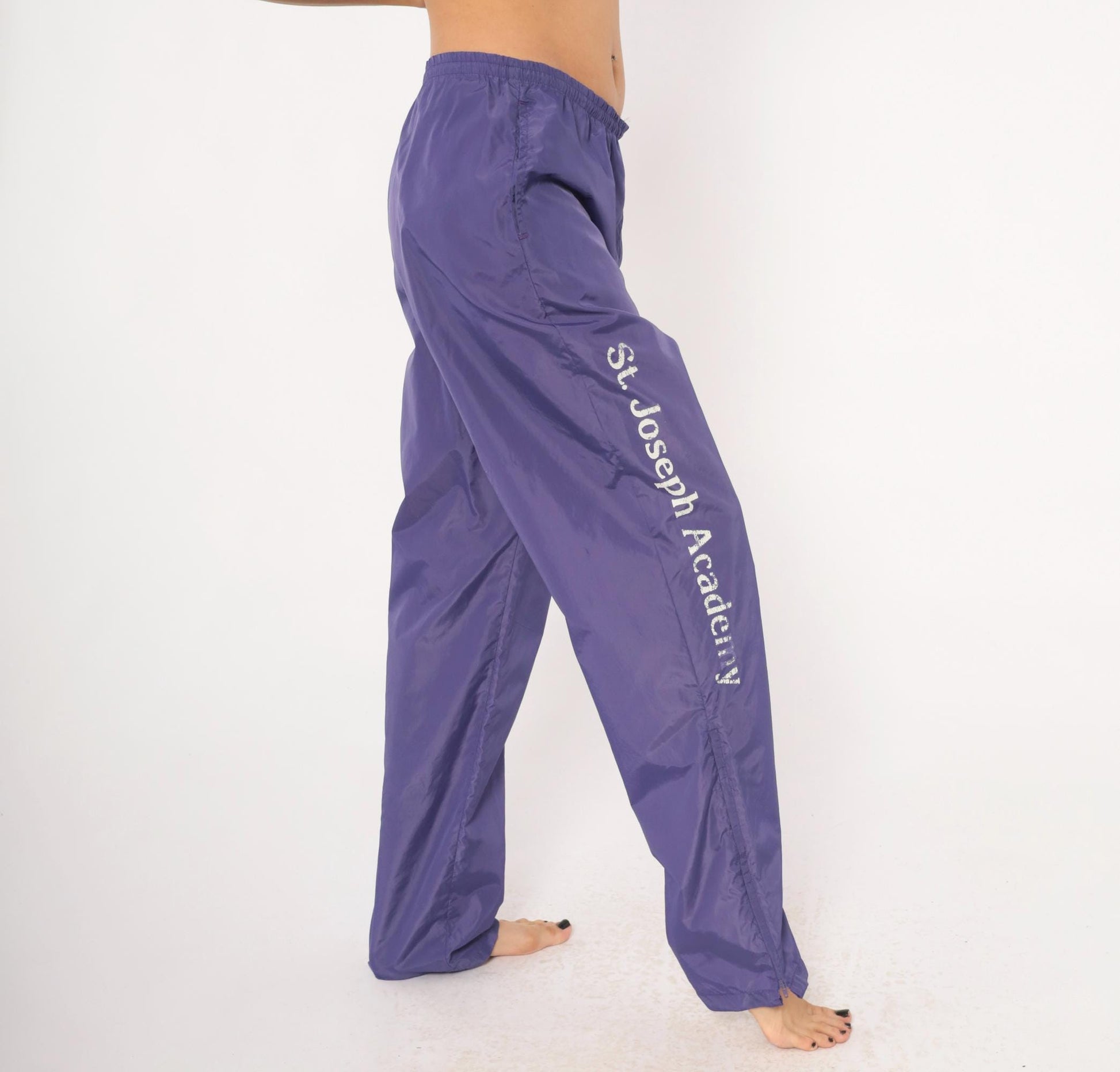 90s Nike Purple Nylon Windbreaker Pants Straight Leg Large L