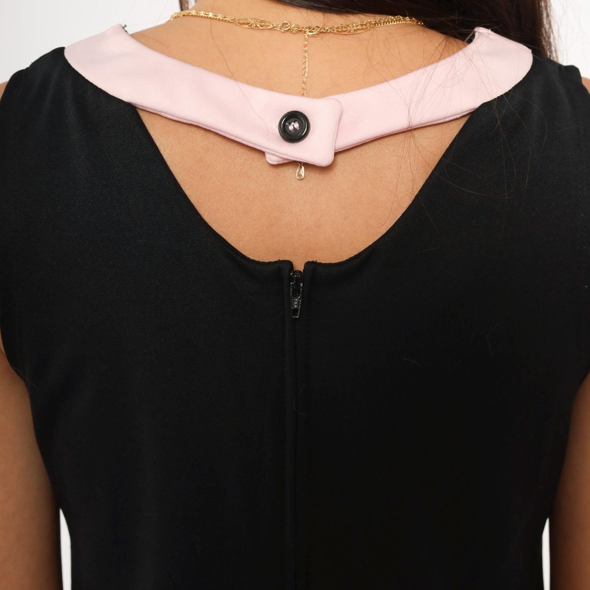 Y2K Bonnie Jean Black Pink Mod Shift Dress Colorblock Mini Small S