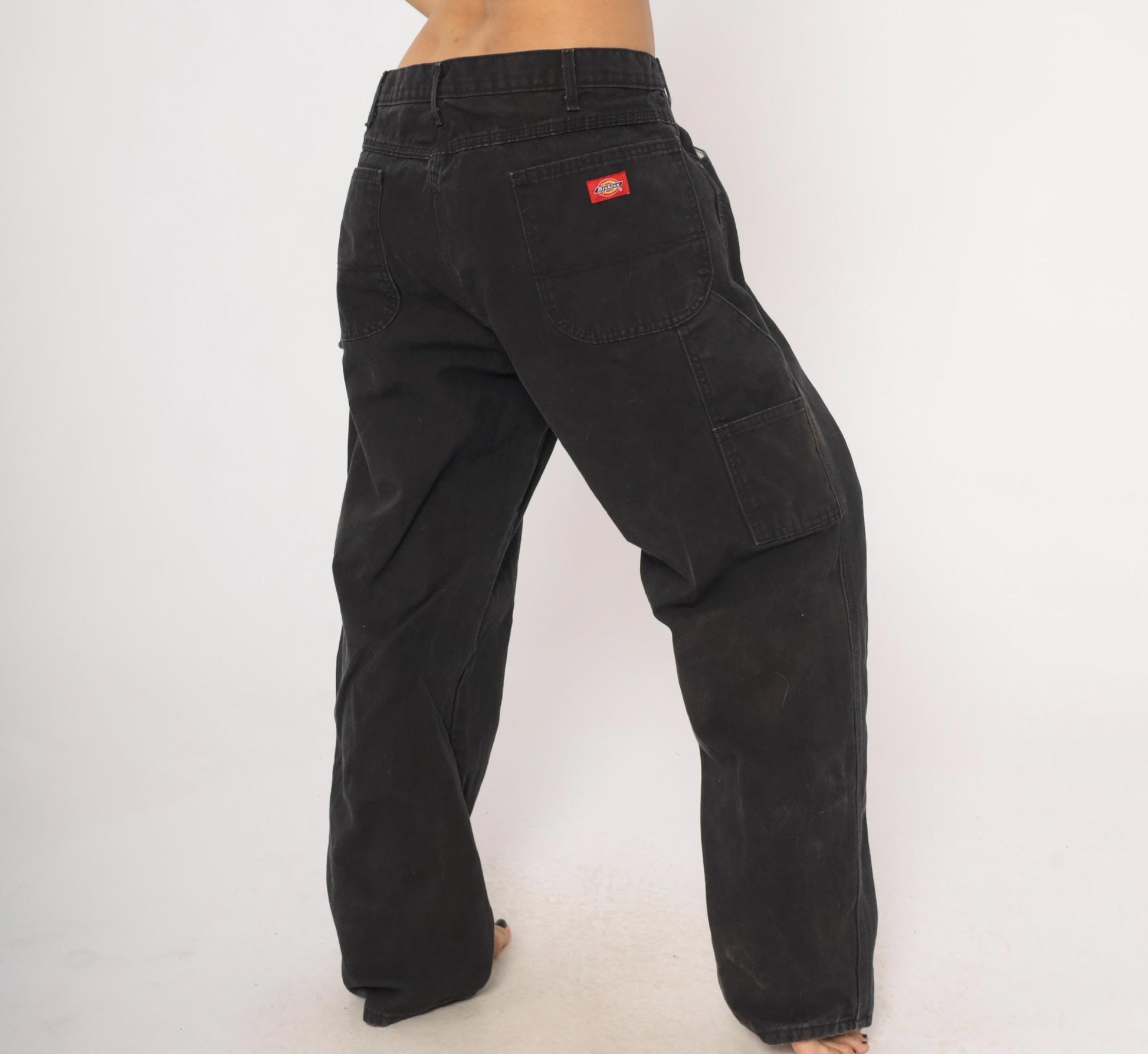 Y2K Dickies Carpenter Pants Black Cotton Canvas Relaxed Fit 40 x 30