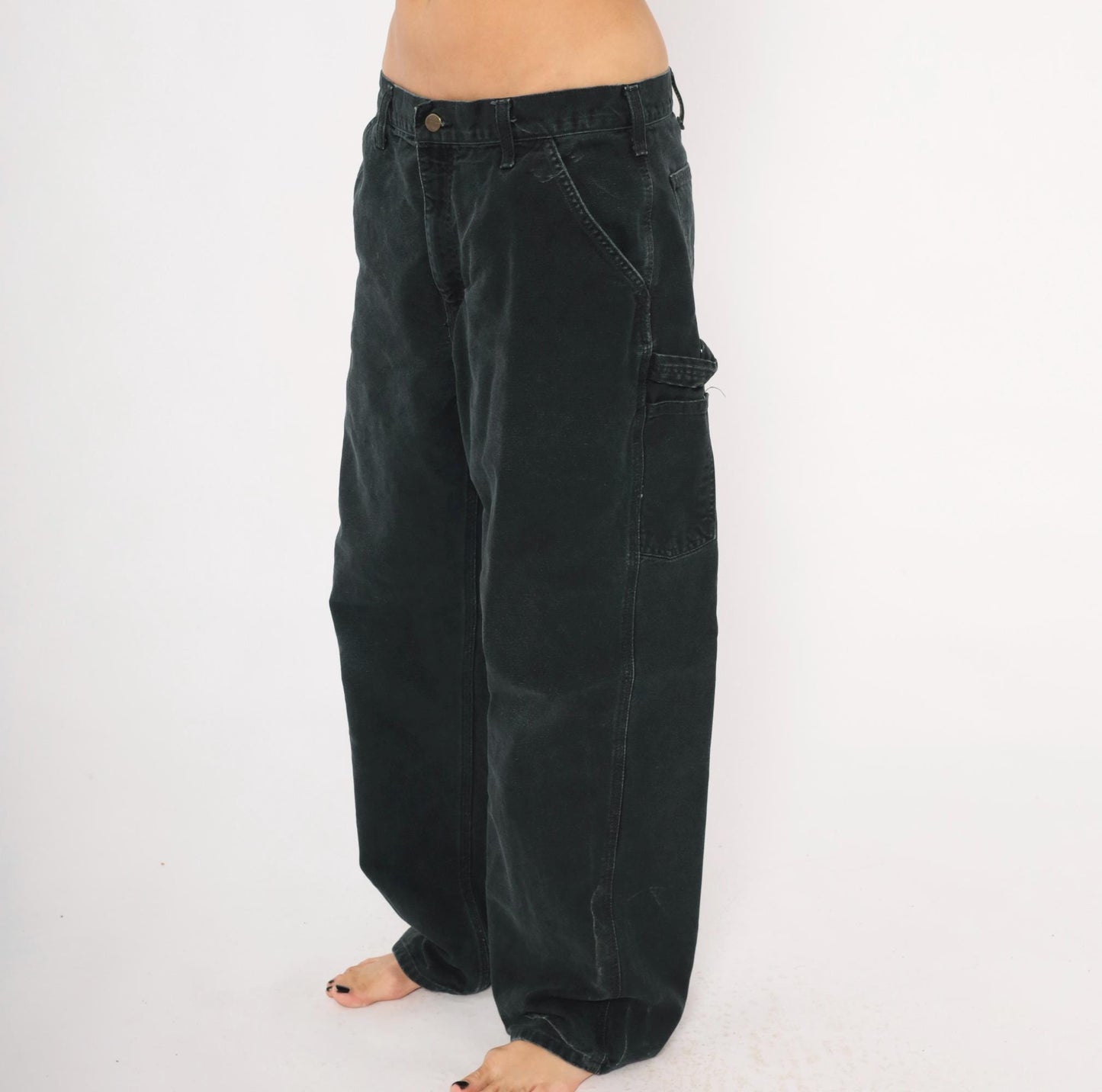90s Carhartt Black Canvas Carpenter Pants Relaxed Straight Leg Large L