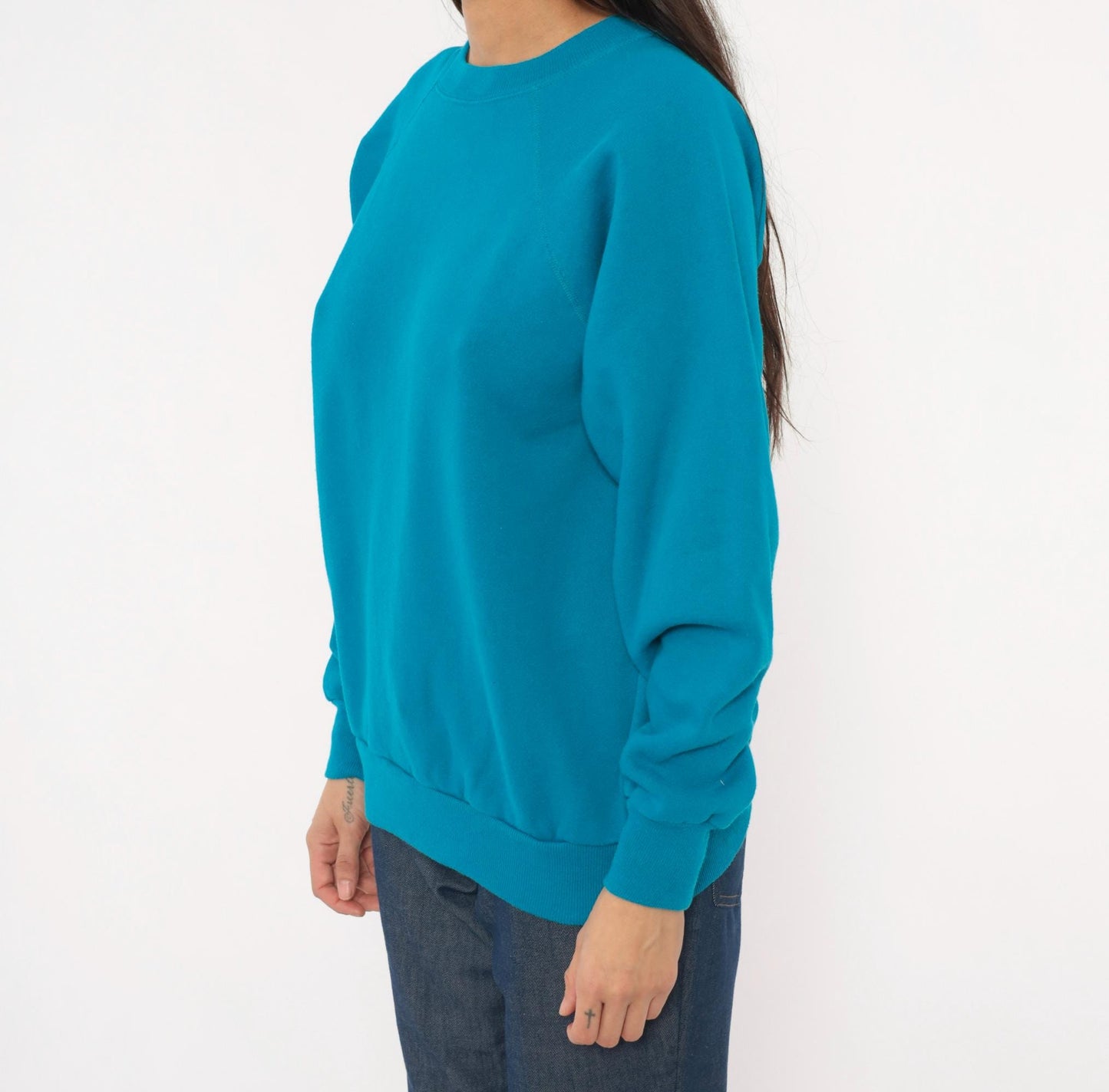 80s Pannil Teal Raglan Sweatshirt Crewneck Pullover Extra Large XL