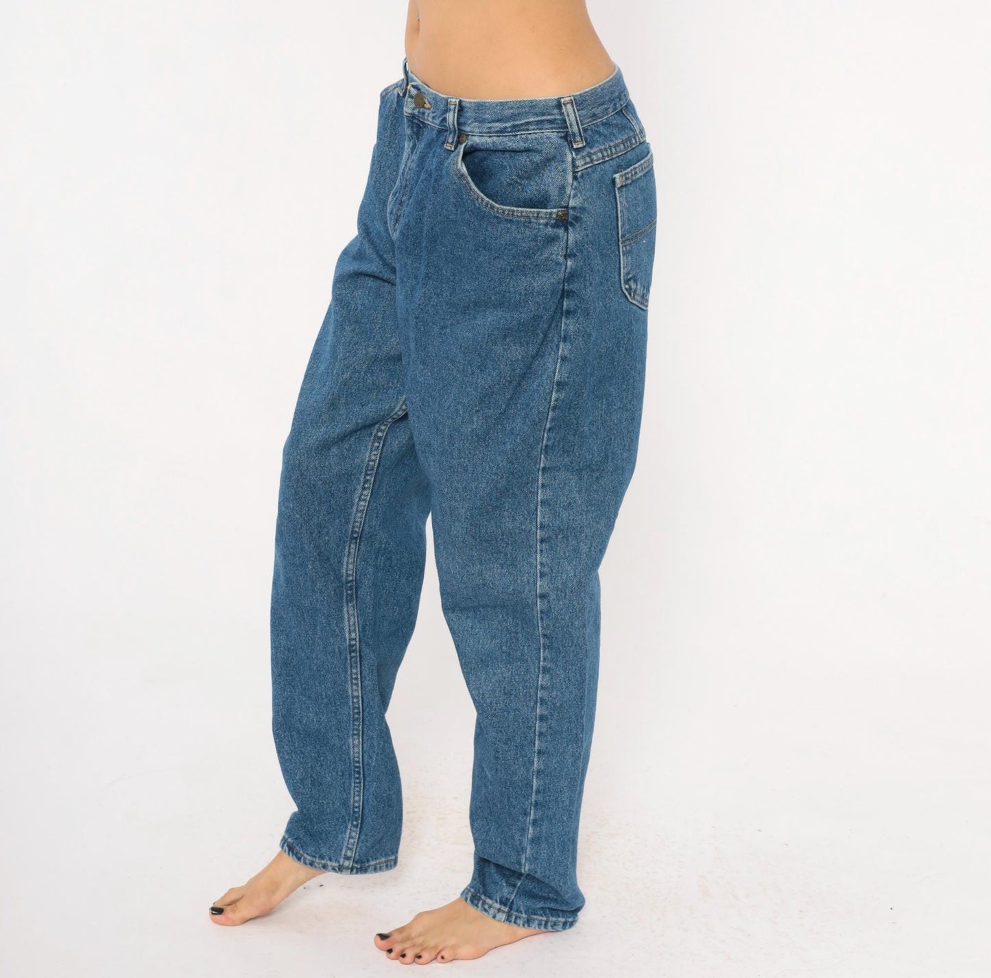 90s Riders Mom Jeans High Waisted Stonewash Blue Denim Straight Leg Medium M